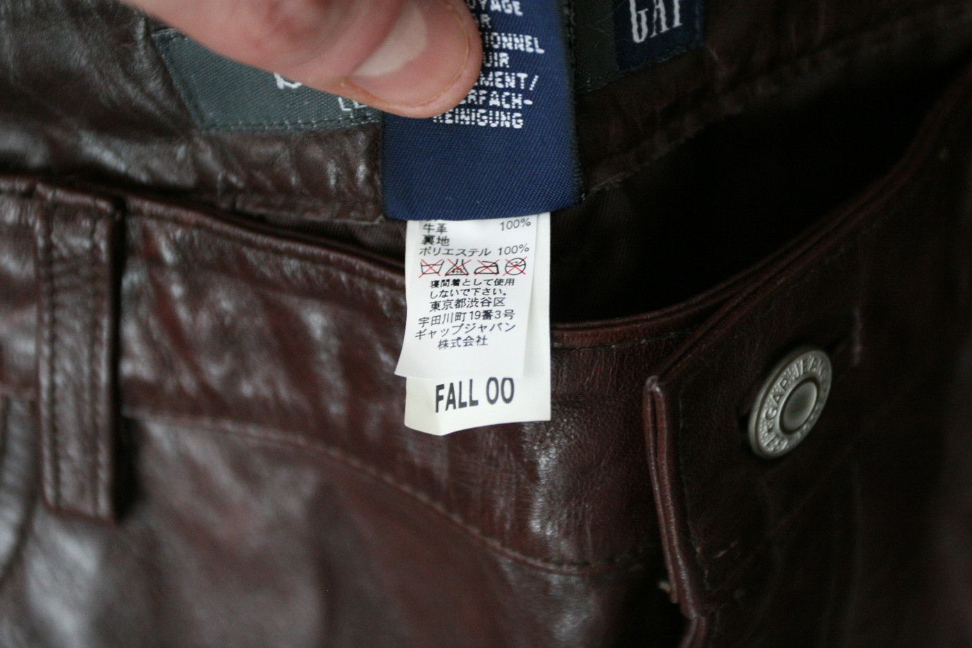 Gap GAP Real Leather Pants Burgundy 31 Size US 31 - 7 Thumbnail