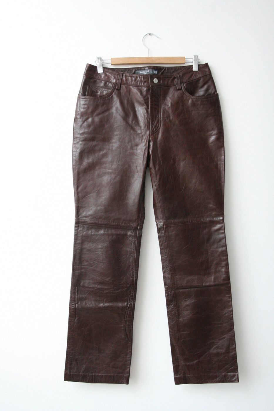 Gap GAP Real Leather Pants Burgundy 31 Size US 31 - 2 Thumbnail