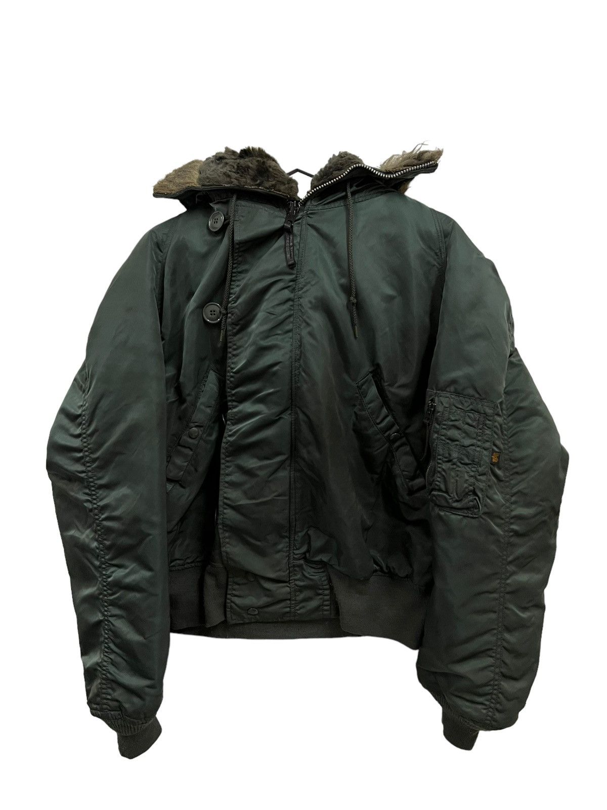 Alpha Industries 🚀OFFER NOW BOMBER🔥Attached Hood N-2B Bomber Army Jacket L Size US L / EU 52-54 / 3 - 4 Thumbnail