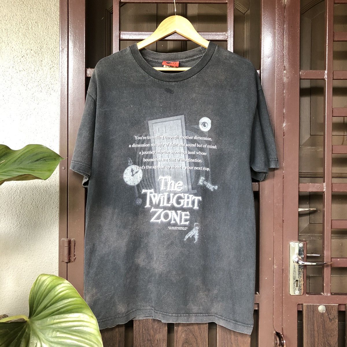 image of Movie x Vintage Sunfaded Television Series The Twilight Zone Tshirt in Faded Black (Size Large)