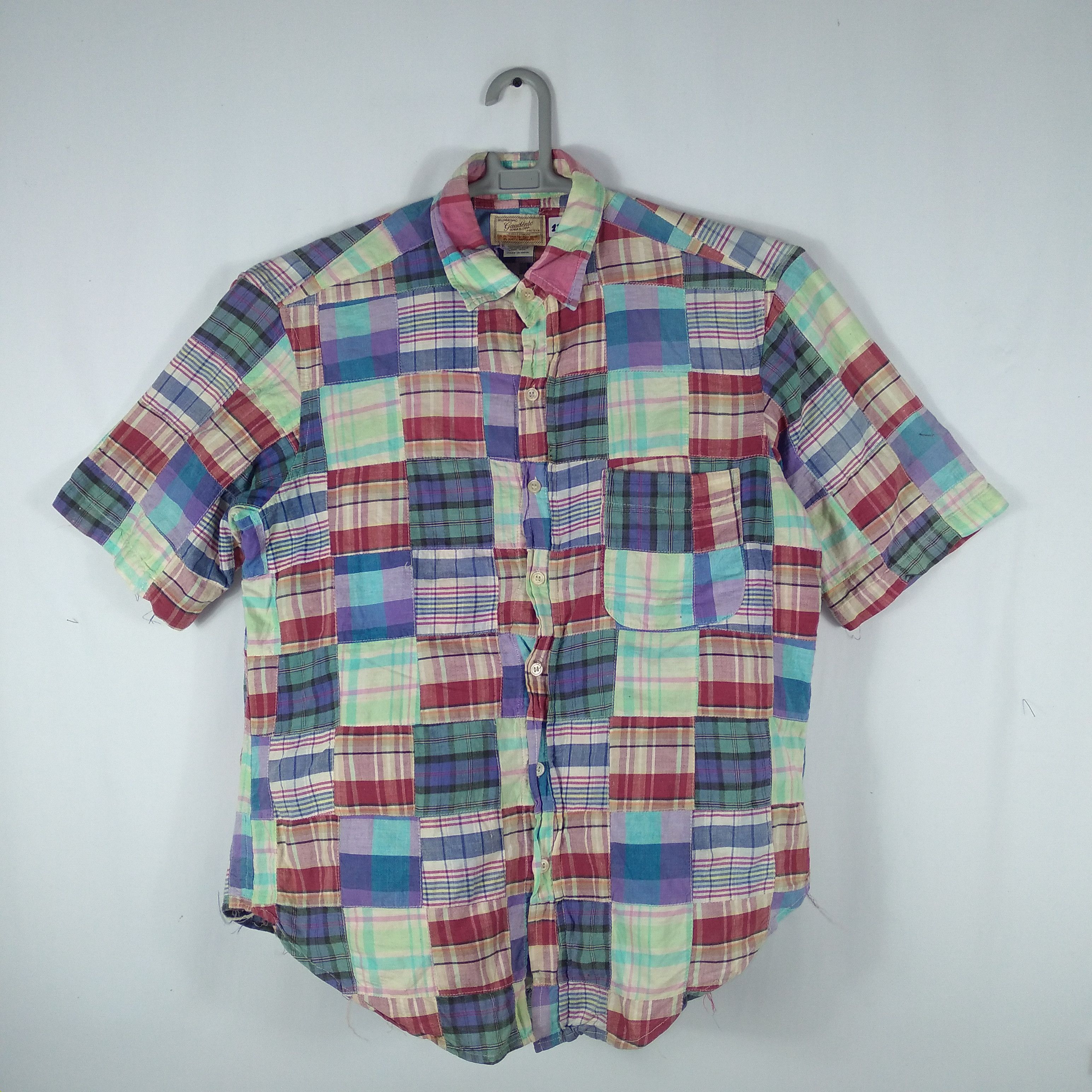 Vintage Vintage Italian Gaudente Colourful Patchwork Style Shirts Size US L / EU 52-54 / 3 - 1 Thumbnail