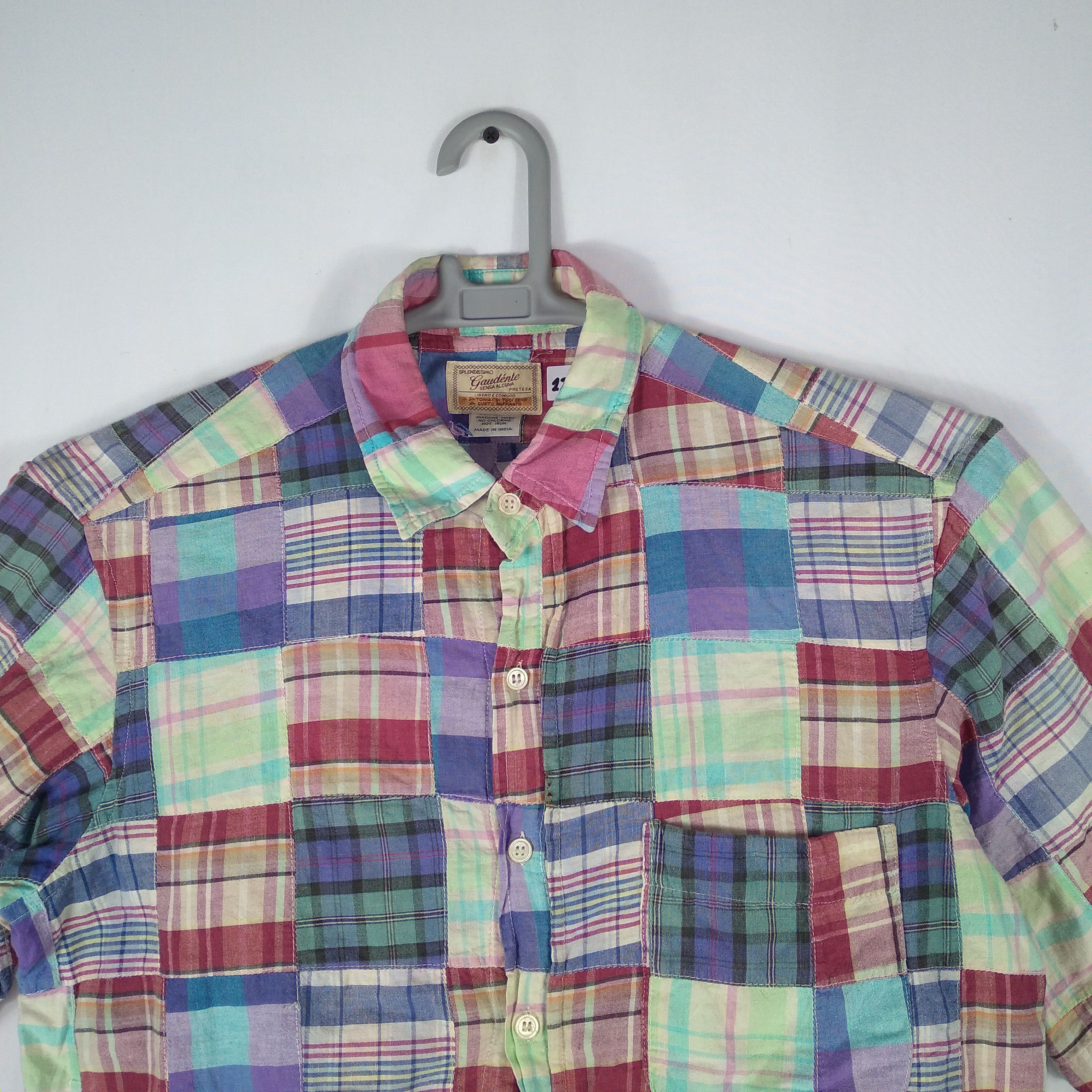 Vintage Vintage Italian Gaudente Colourful Patchwork Style Shirts Size US L / EU 52-54 / 3 - 2 Thumbnail
