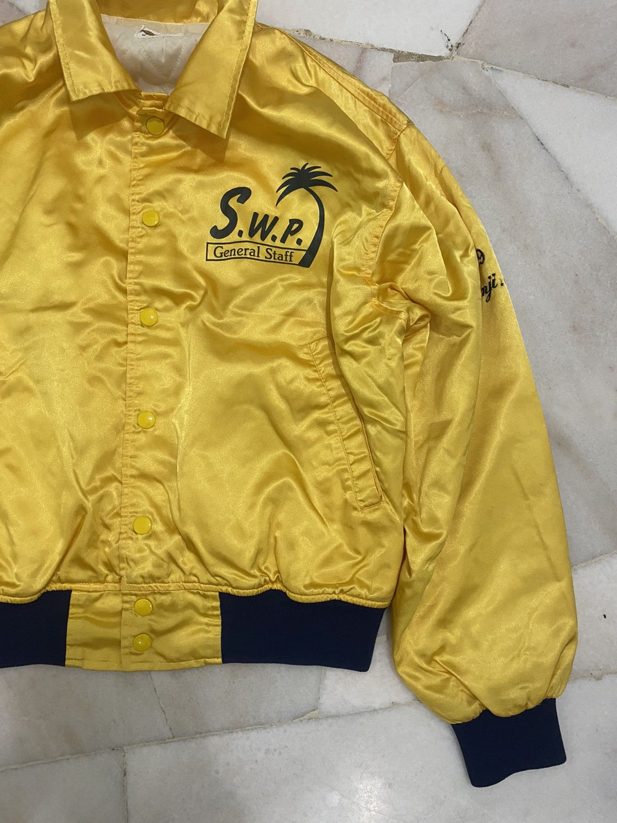 Japanese Brand Vintage 90s Uncle Bov Satin KANYE STYLE Varsity Jacket Size US M / EU 48-50 / 2 - 4 Thumbnail