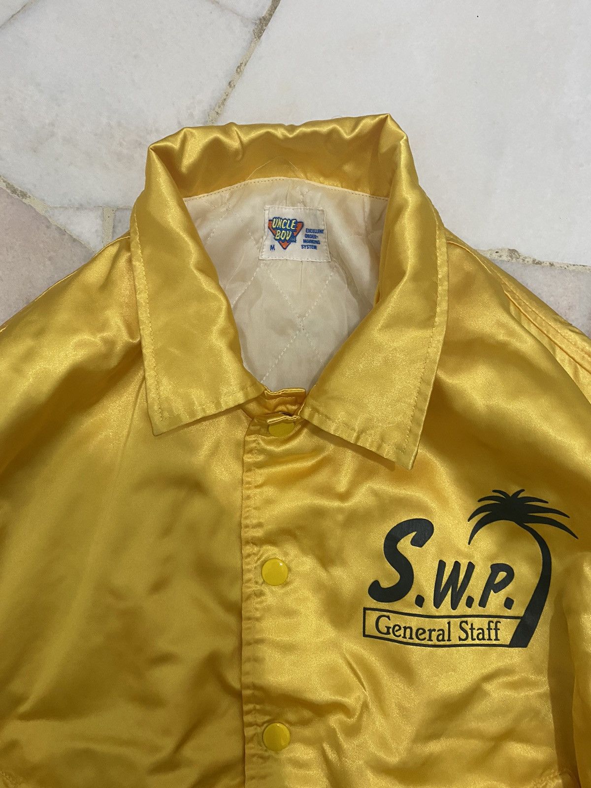 Japanese Brand Vintage 90s Uncle Bov Satin KANYE STYLE Varsity Jacket Size US M / EU 48-50 / 2 - 5 Thumbnail