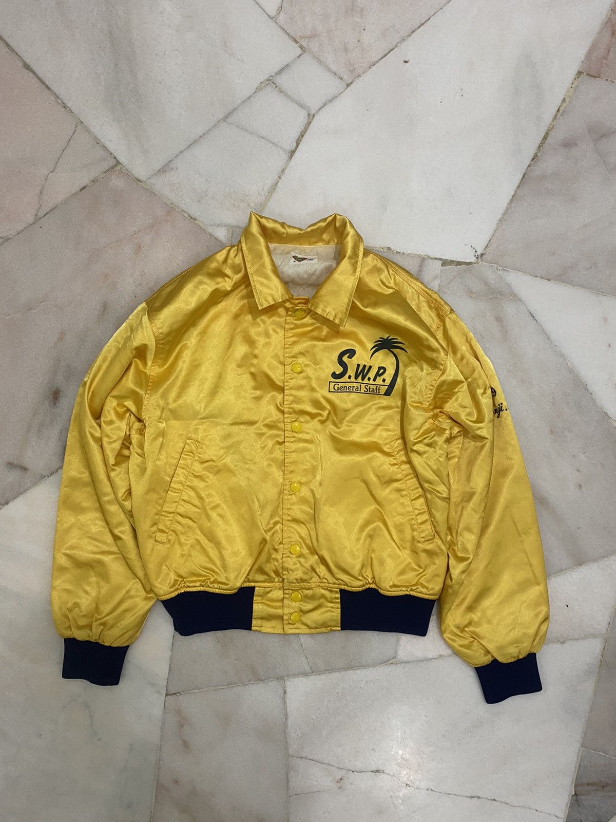 Japanese Brand Vintage 90s Uncle Bov Satin KANYE STYLE Varsity Jacket Size US M / EU 48-50 / 2 - 2 Thumbnail