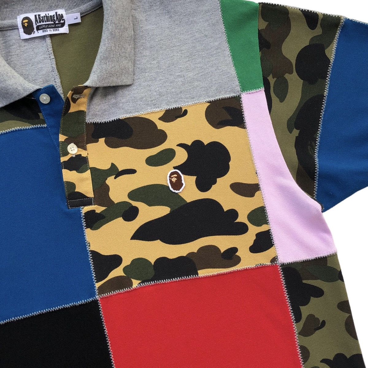 Bape Patchwork Polo Size US L / EU 52-54 / 3 - 6 Thumbnail