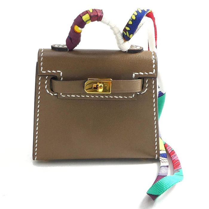 Hermes Yellow Tadalekt Leather Gold Hardware Kelly Twilly Charm Bag Hermes