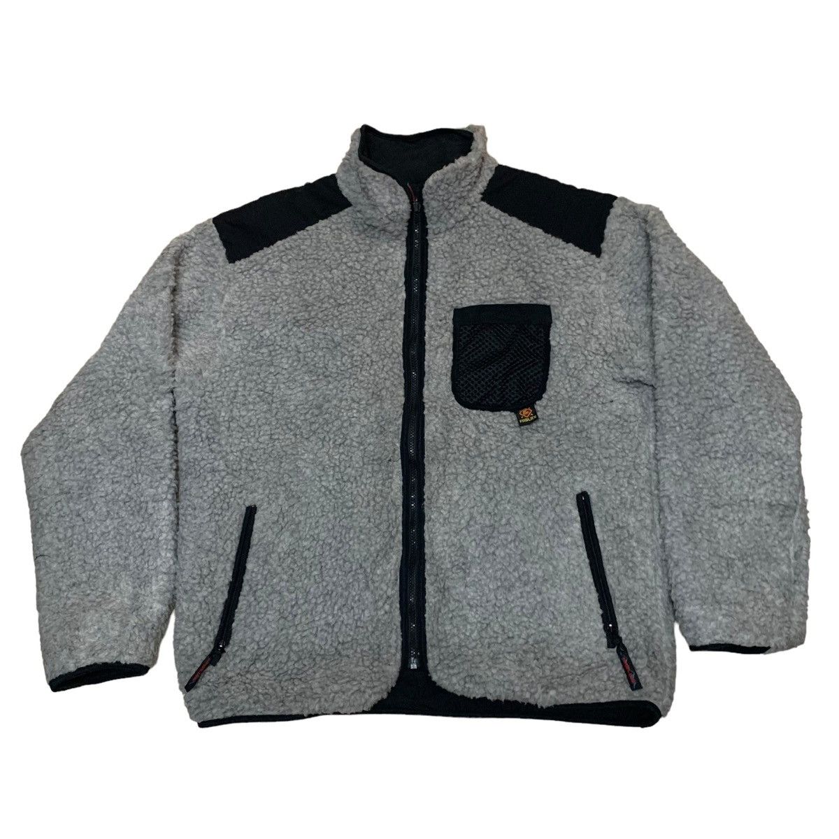 image of Ski x Winter Session Accept Offer Fablice Alpine Sport Reversible Fleece Jacket in Black/Grey (Size