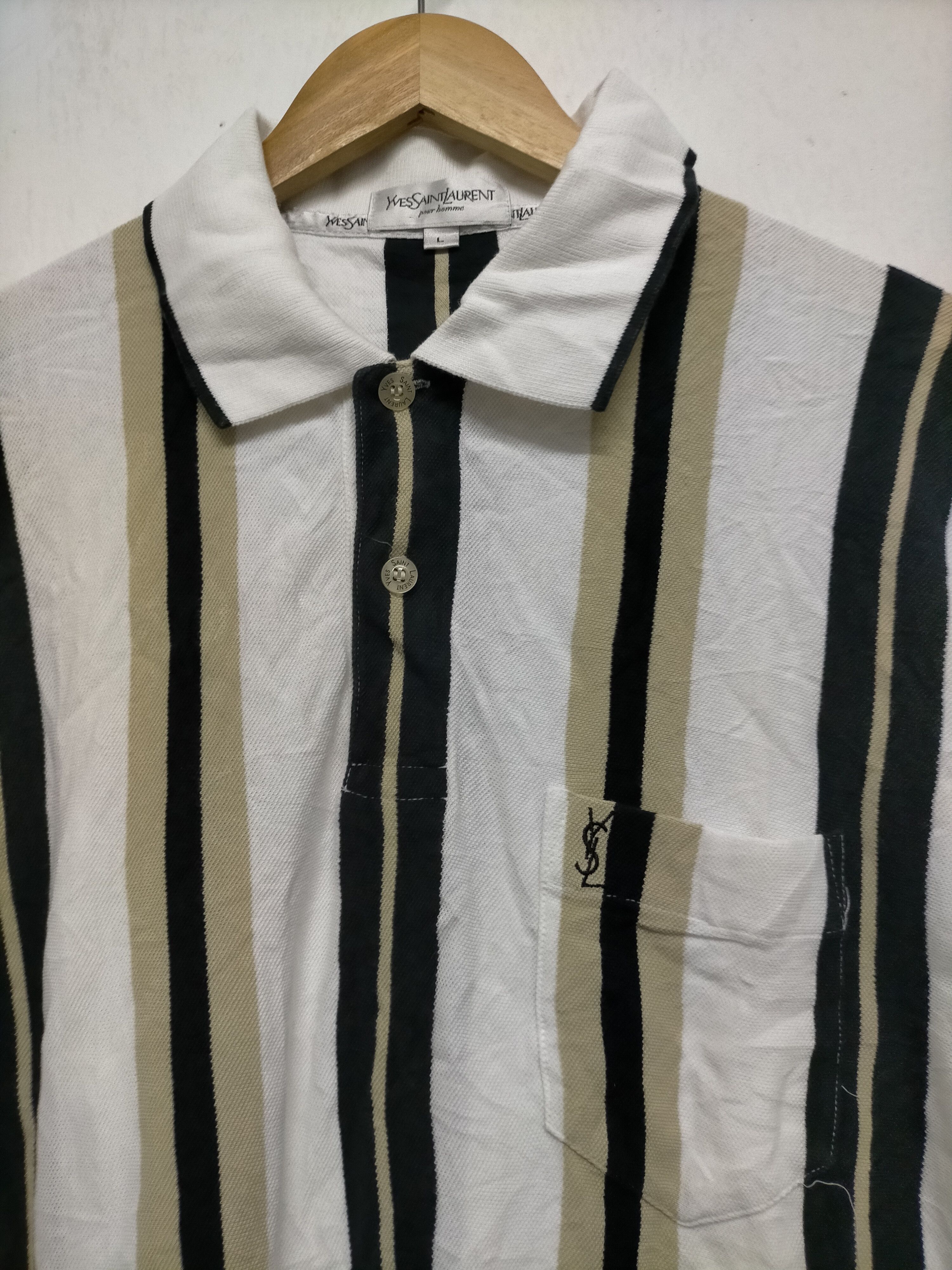 Yves Saint Laurent YvesSaintLaurent pour homme polos stripe tee Size US L / EU 52-54 / 3 - 2 Thumbnail