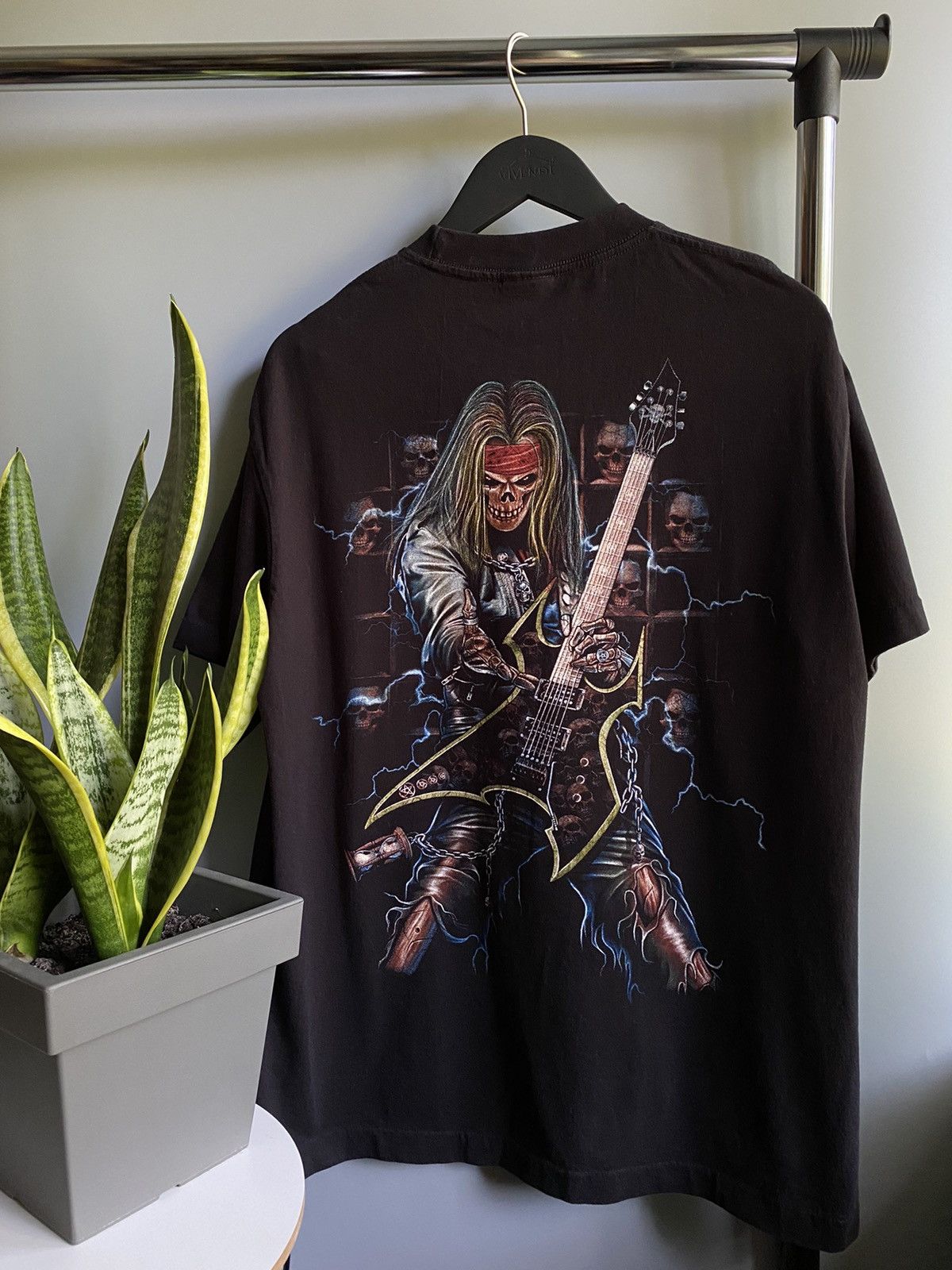 Band Tees Vintage 90s Skeleton Guitar Player Band T Shirt Size US XL / EU 56 / 4 - 11 Thumbnail