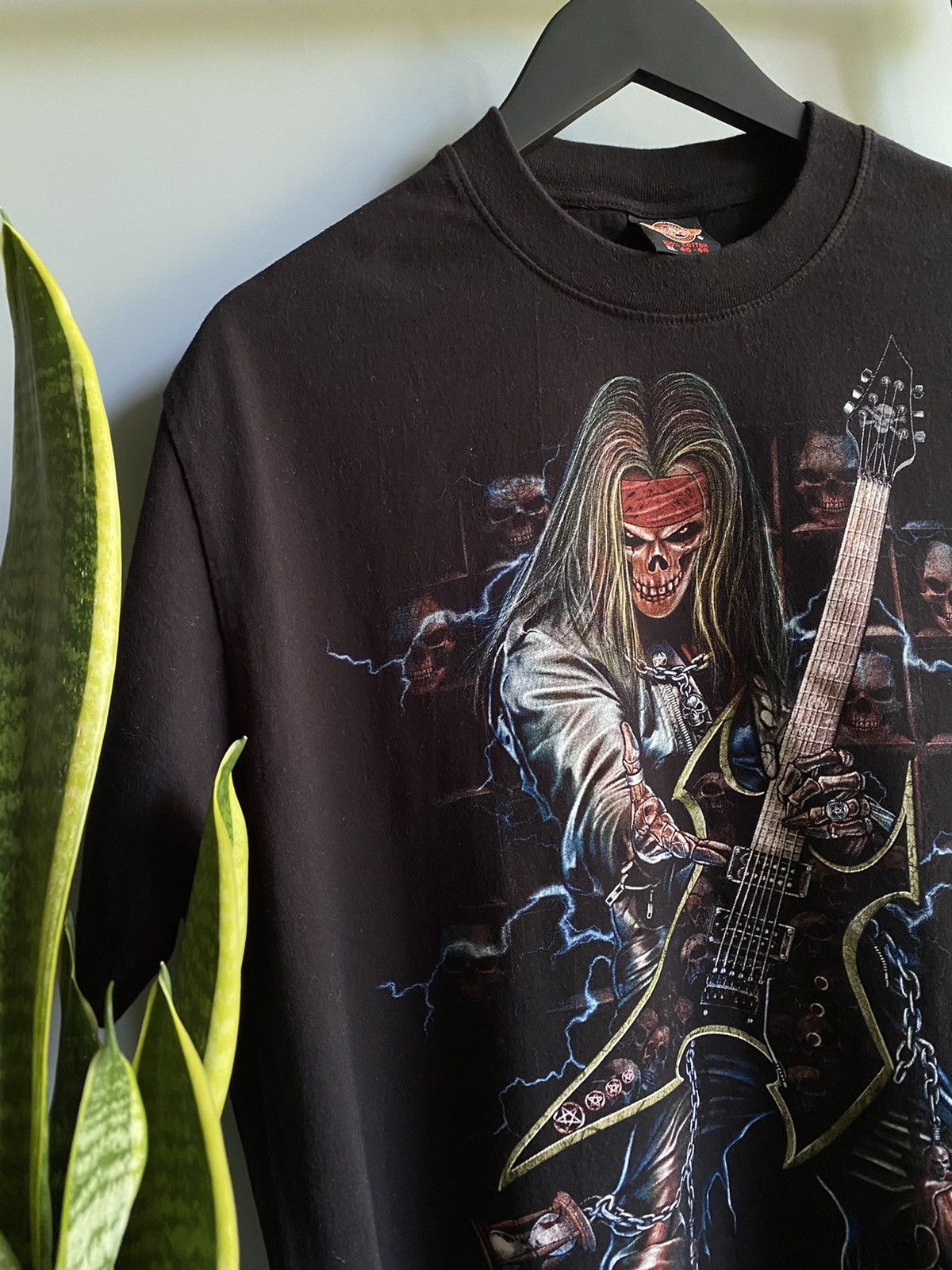 Band Tees Vintage 90s Skeleton Guitar Player Band T Shirt Size US XL / EU 56 / 4 - 5 Thumbnail