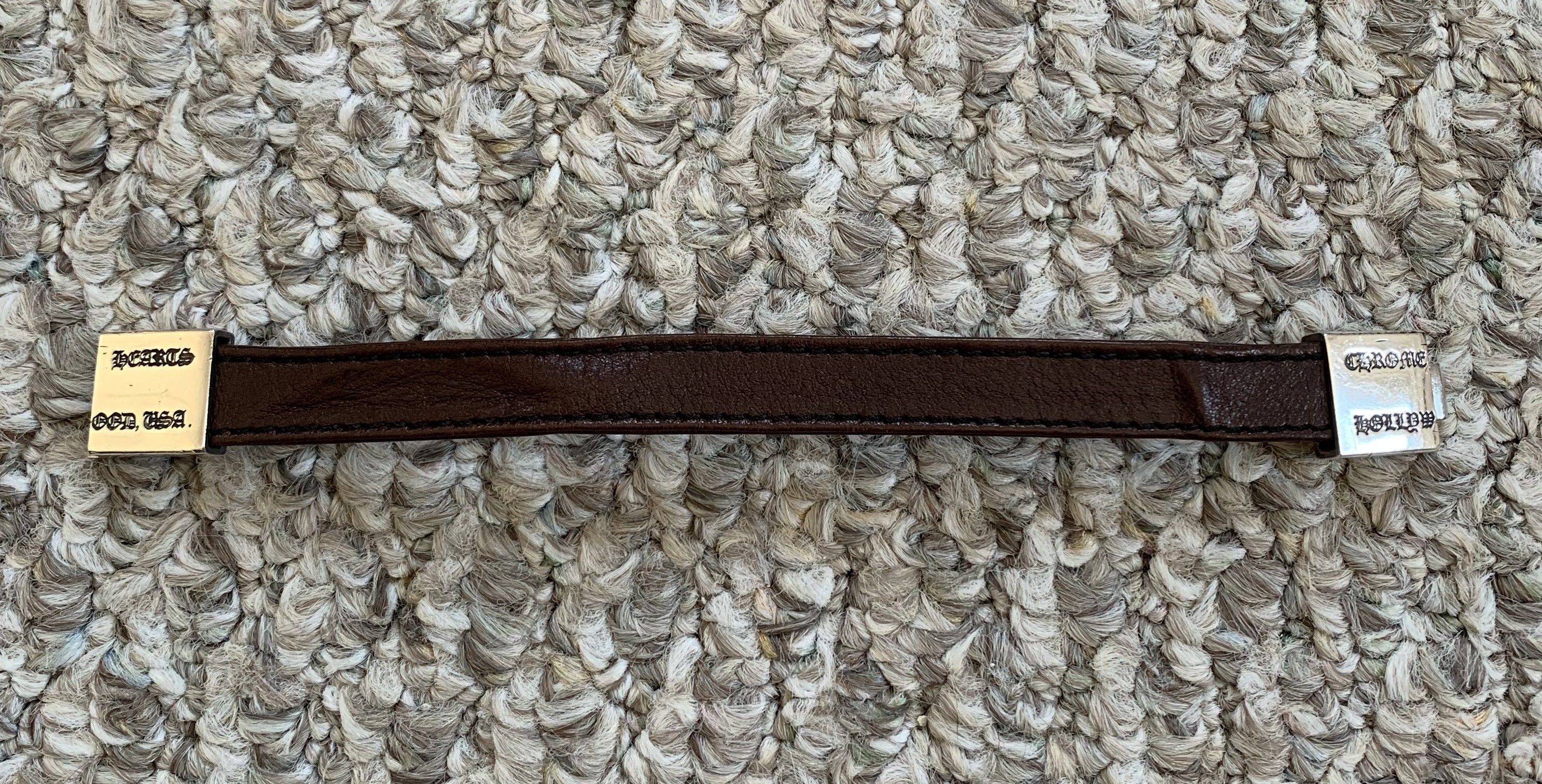 Chrome Hearts Chrome Hearts Leather Silver Logo Bracelet Size ONE SIZE - 6 Thumbnail