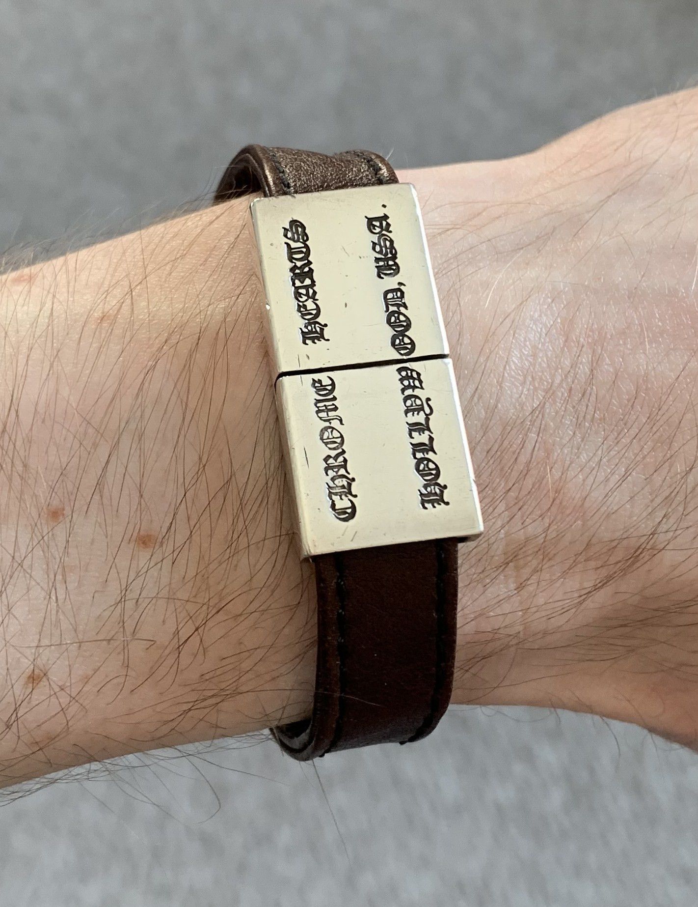 Chrome Hearts Chrome Hearts Leather Silver Logo Bracelet Size ONE SIZE - 10 Thumbnail