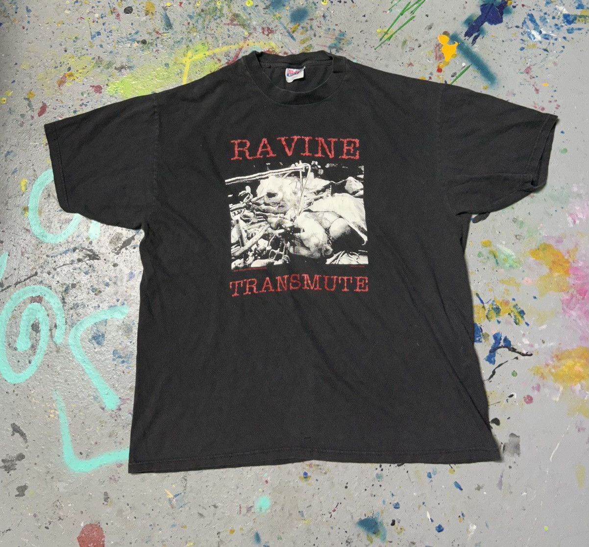 Band Tees × Vintage Vintage Ravine transmute punk death metal band T-shirt 90s Size US XL / EU 56 / 4 - 2 Thumbnail