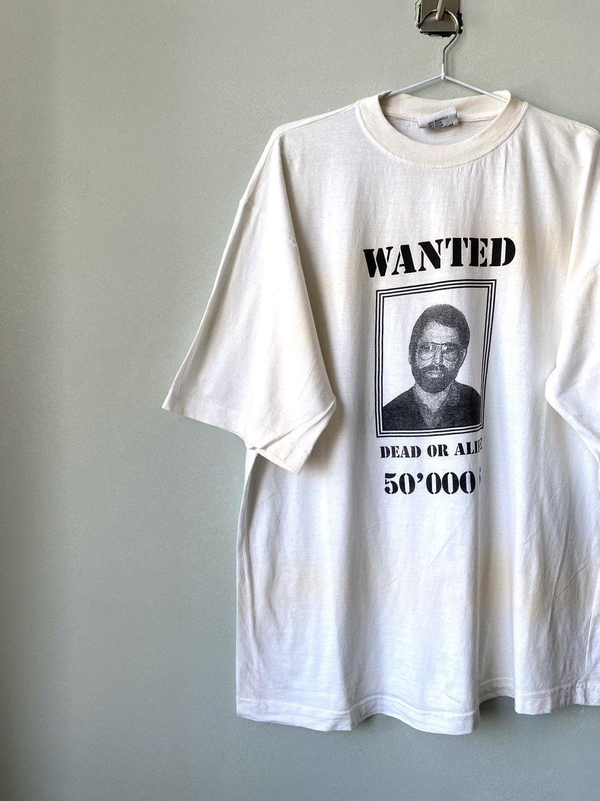 Band Tees 80-90’s Vintage Wanted Terrorist Robber Face T Shirt FBI Size US L / EU 52-54 / 3 - 2 Thumbnail