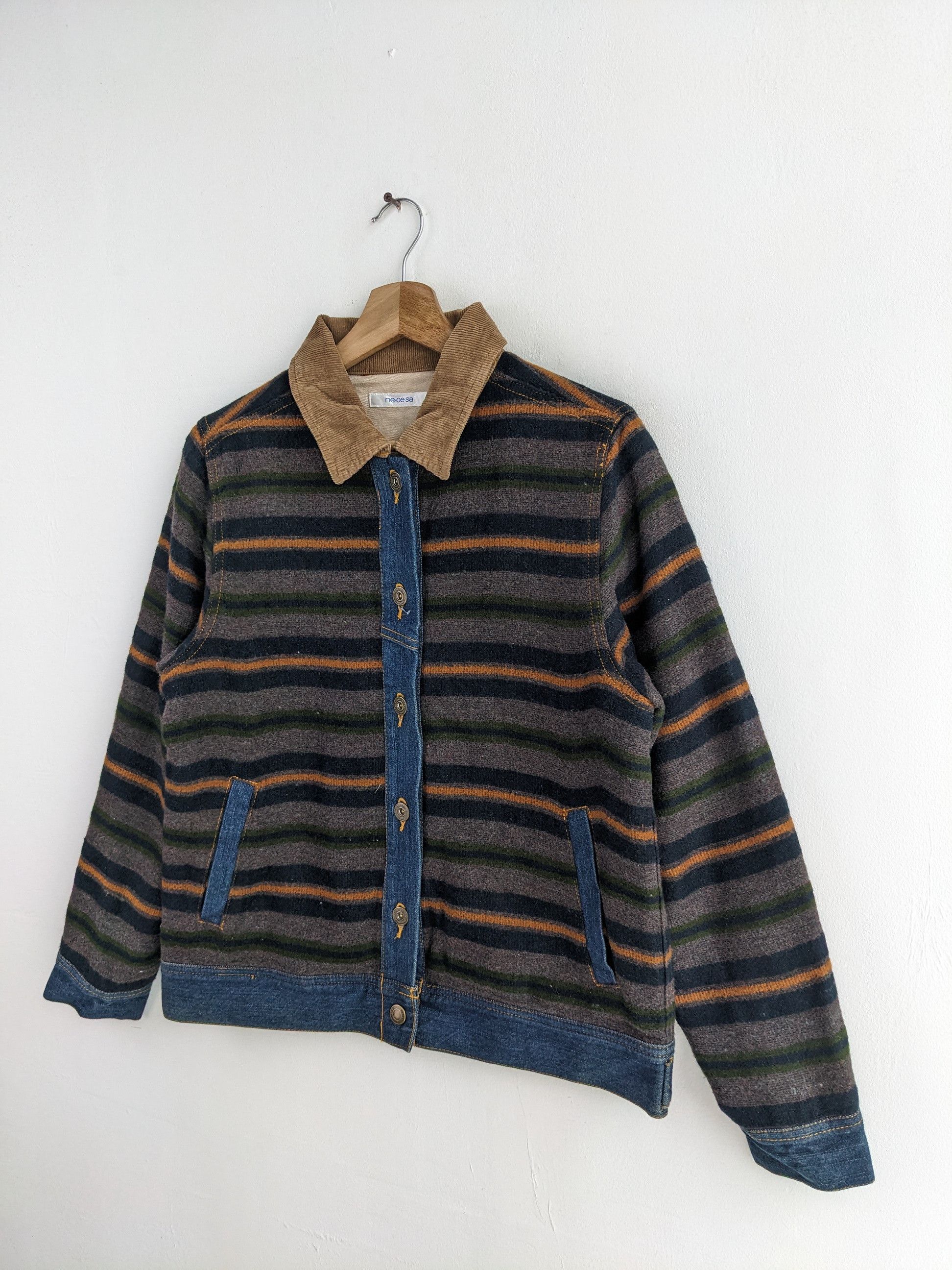Japanese Brand Vintage Denim Jacket Wool Striped Kapital Style Size US M / EU 48-50 / 2 - 5 Thumbnail