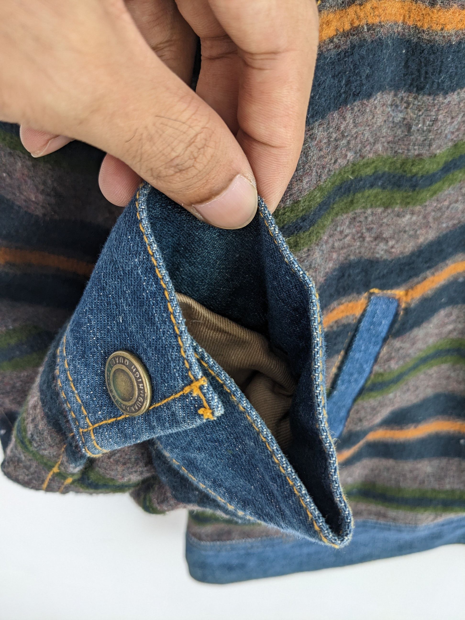 Japanese Brand Vintage Denim Jacket Wool Striped Kapital Style Size US M / EU 48-50 / 2 - 8 Thumbnail