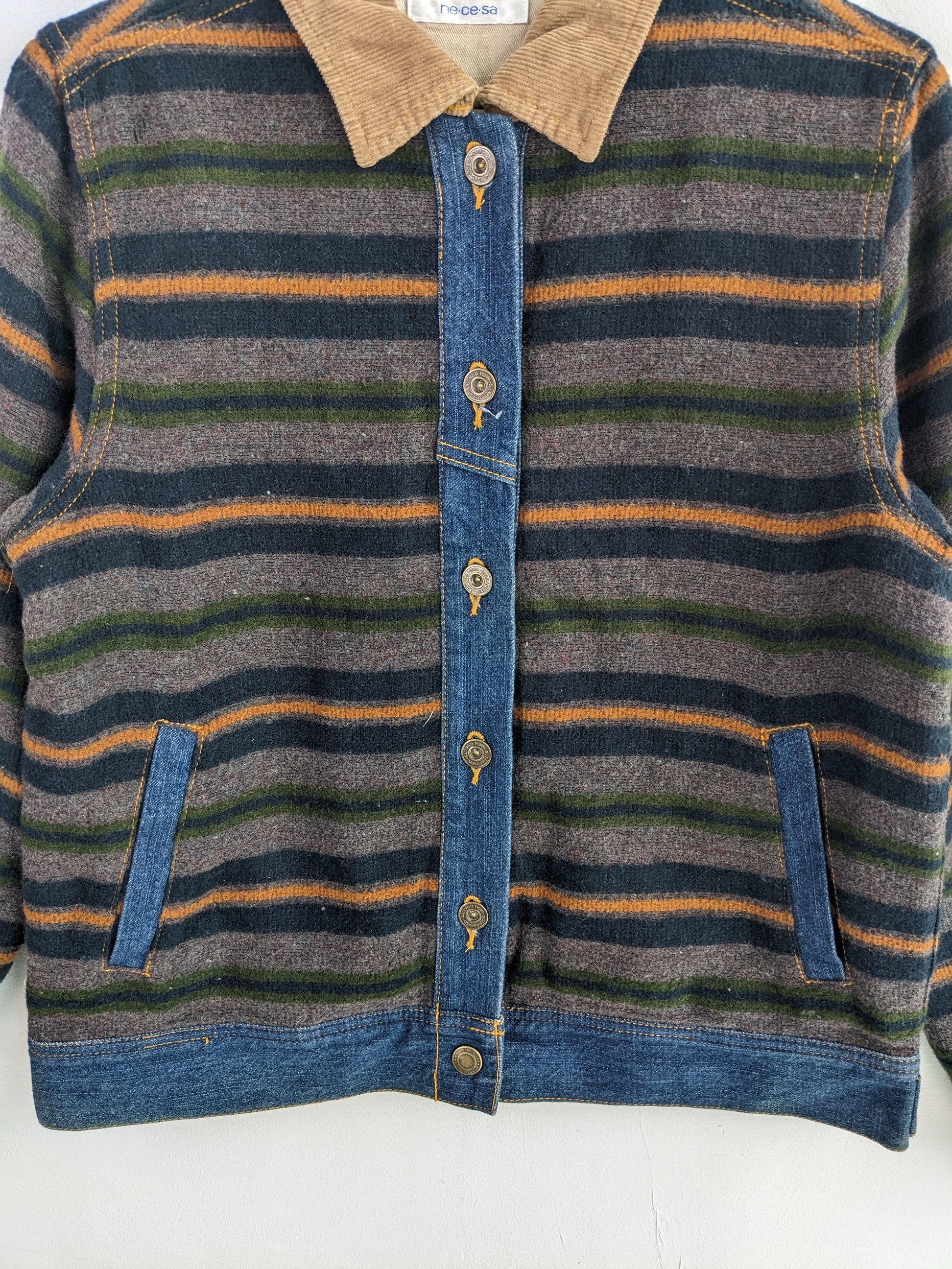 Japanese Brand Vintage Denim Jacket Wool Striped Kapital Style Size US M / EU 48-50 / 2 - 11 Thumbnail