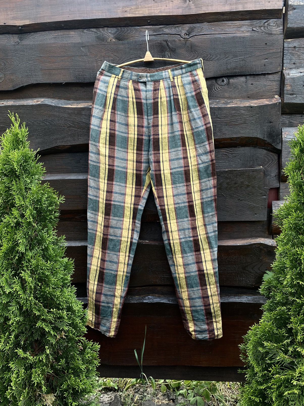 90’s 100% Lin Kenzo Checkered multicolour vintage pants