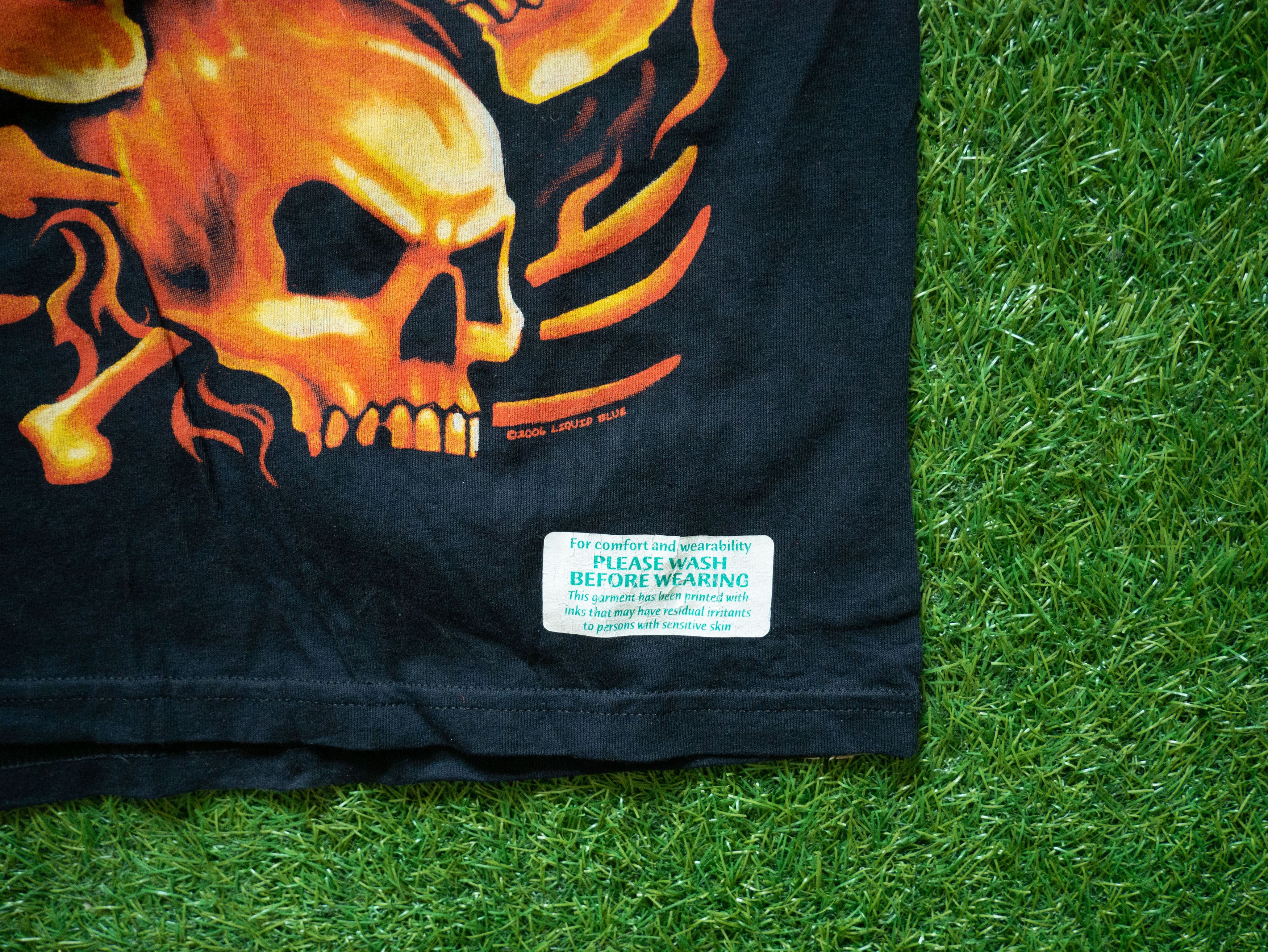 Liquid Blue Vintage Liquid Blue Fiery Skull Pile 2XL T-Shirt NWT Size US XXL / EU 58 / 5 - 4 Thumbnail