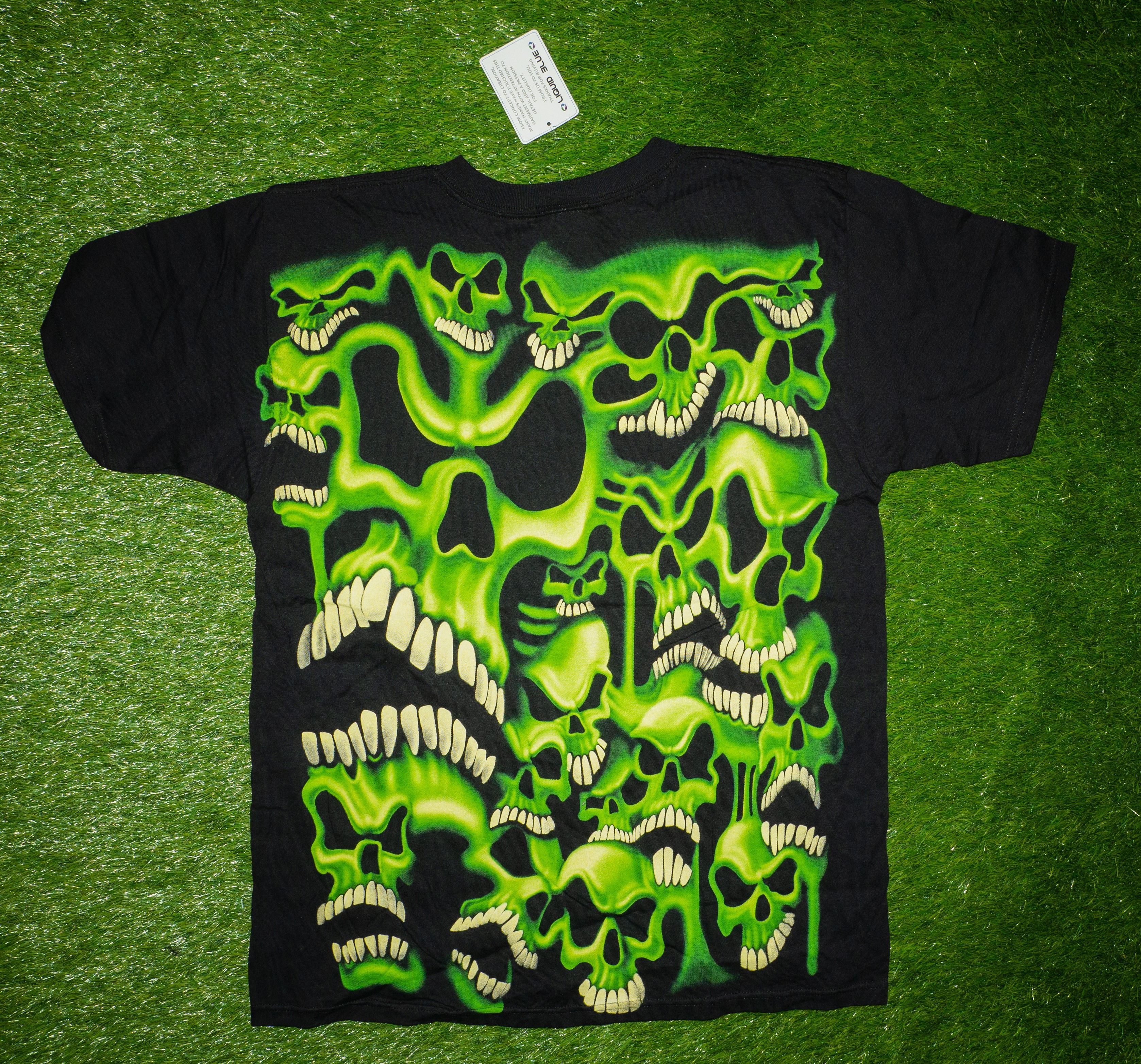 Liquid Blue Vintage Liquid Blue 2006 Skull Pile Rare Green Deadstock L Size US L / EU 52-54 / 3 - 2 Thumbnail