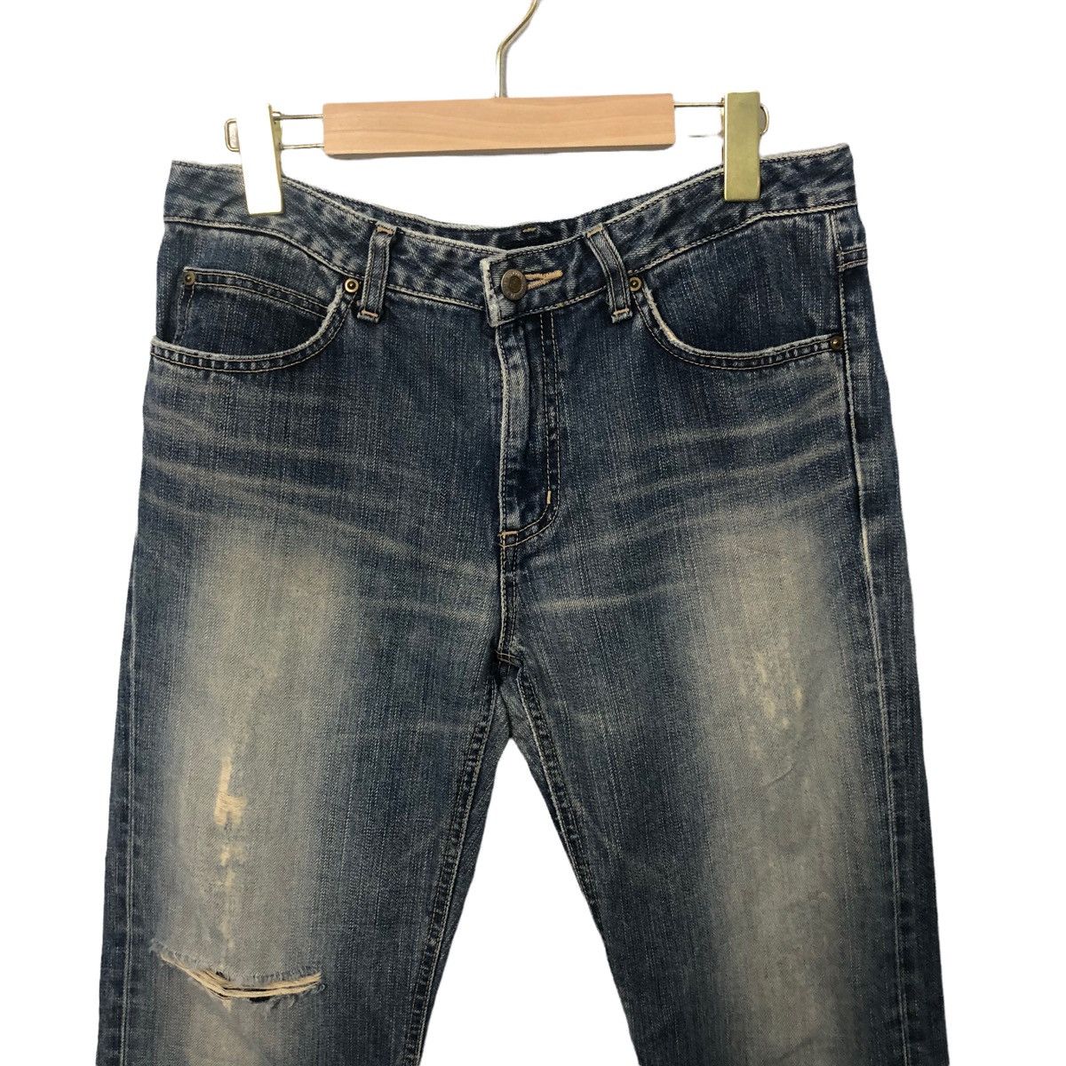 Edwin Vintage Something Edwin Faded Jeans Distressed Denim Pants Size US 32 / EU 48 - 2 Thumbnail