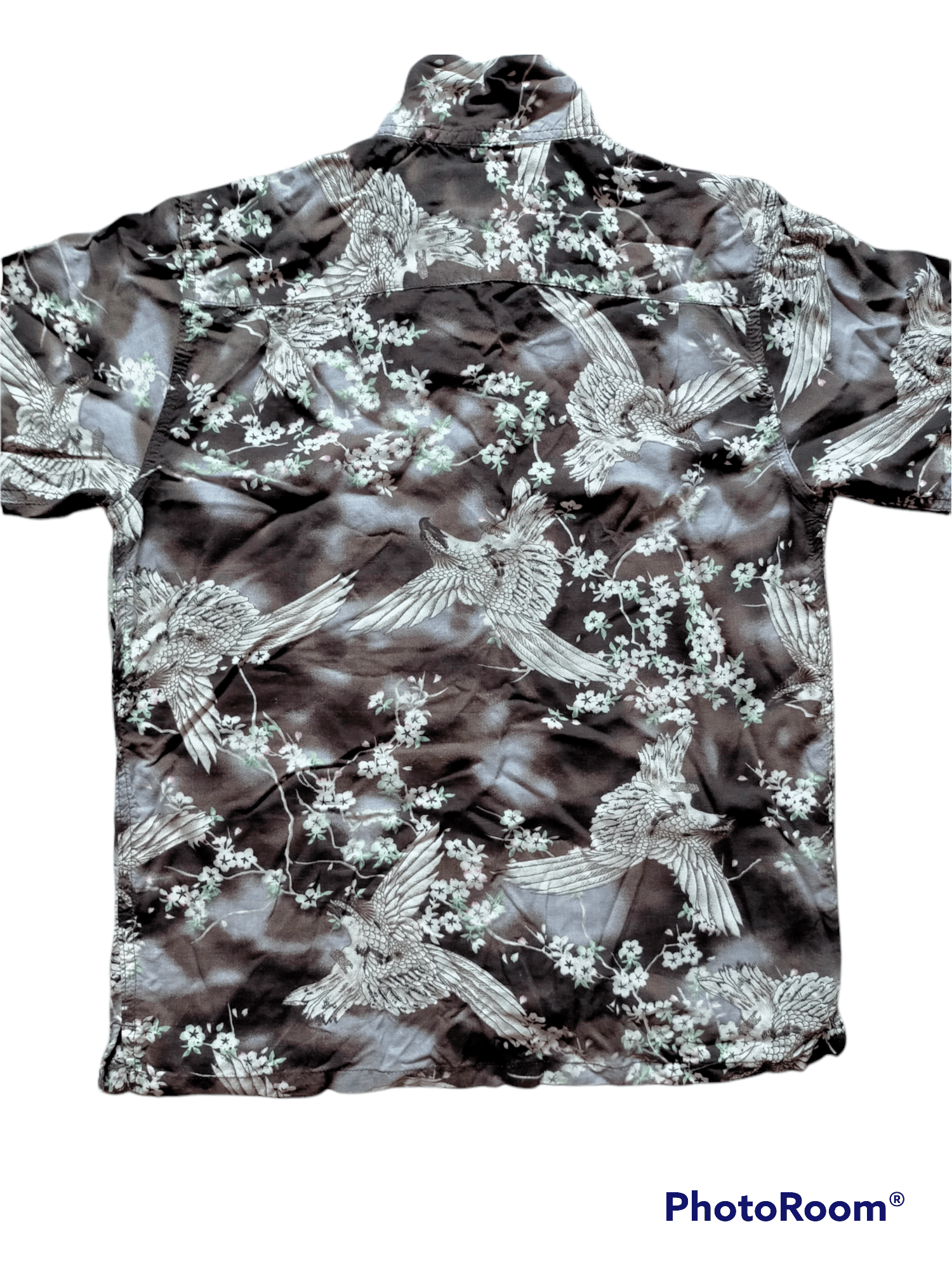 Japanese Brand Birds Eagle motive Hawaiian Rayon button ups shirts Size US L / EU 52-54 / 3 - 5 Thumbnail
