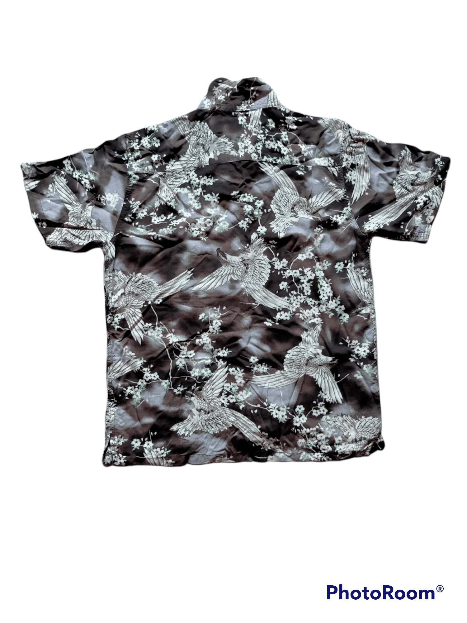 Japanese Brand Birds Eagle motive Hawaiian Rayon button ups shirts Size US L / EU 52-54 / 3 - 4 Thumbnail