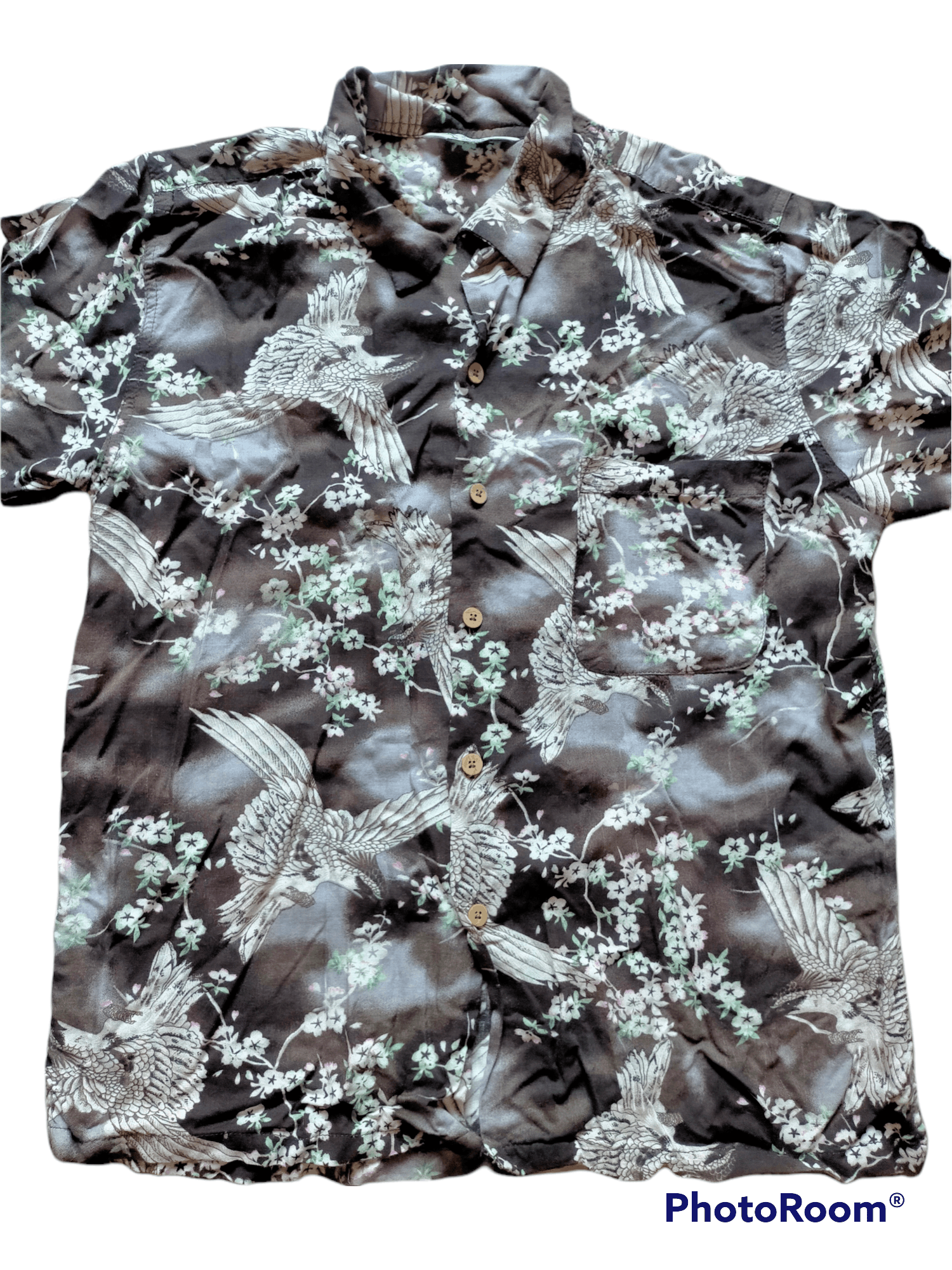 Japanese Brand Birds Eagle motive Hawaiian Rayon button ups shirts Size US L / EU 52-54 / 3 - 2 Thumbnail