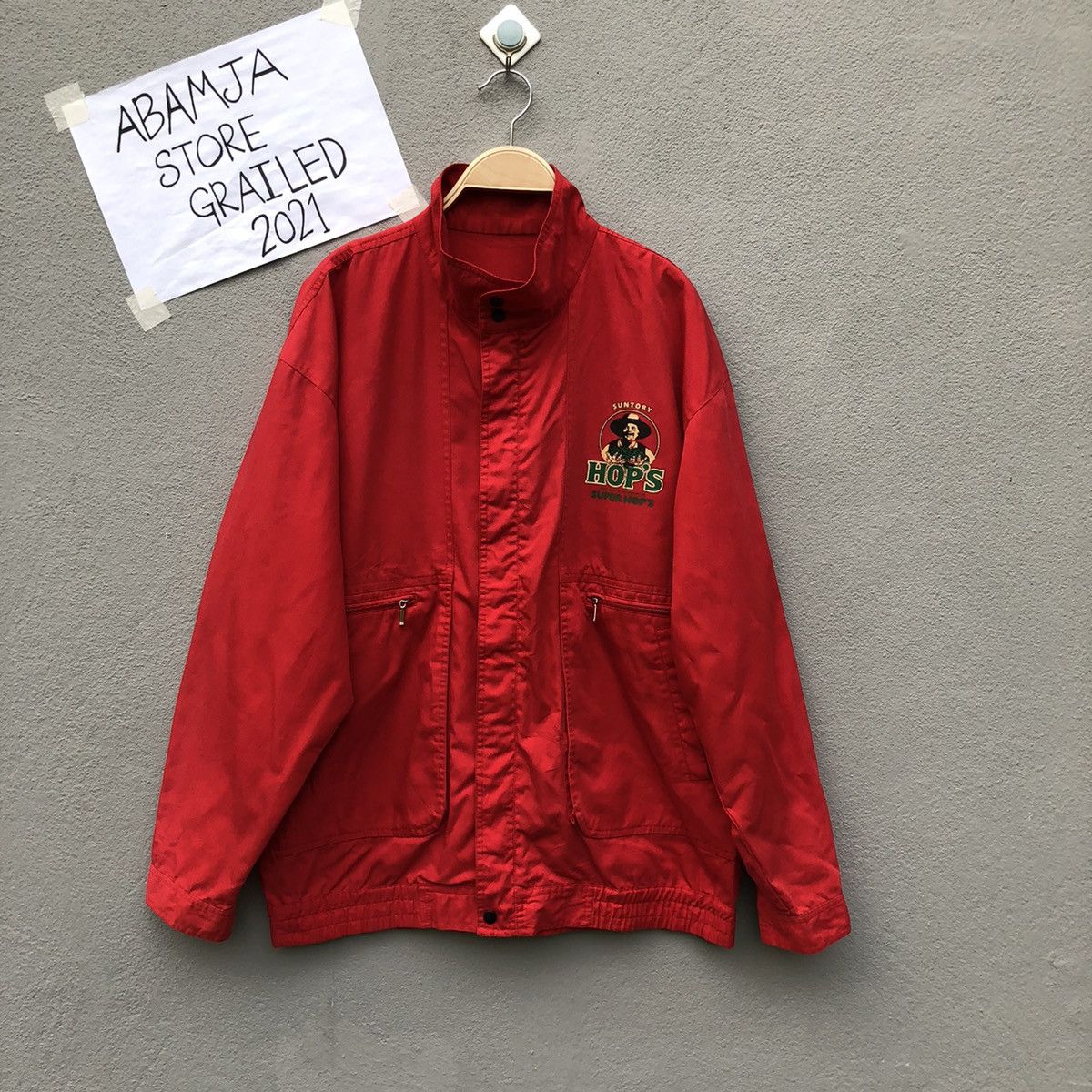 Japanese Brand Vintage Suntory Hops Super Hops Big Logo Zipper Ups Jacket Size US XL / EU 56 / 4 - 2 Thumbnail