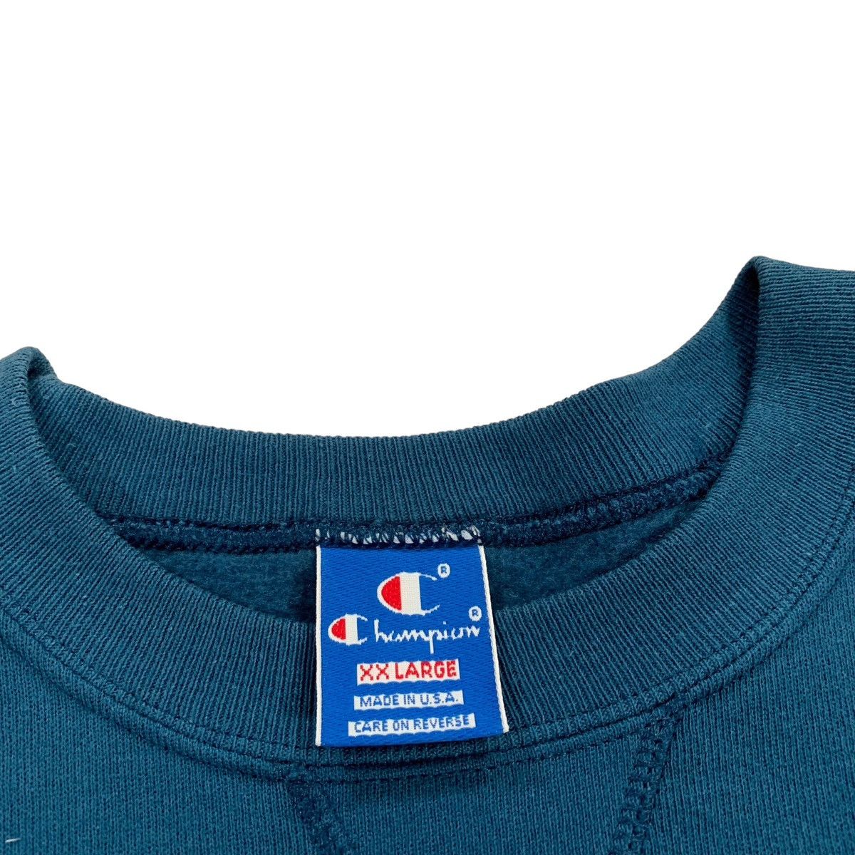 Champion Vintage 90s Champion Blue Embroidered Script Logo Sweatshirt Size US XXL / EU 58 / 5 - 3 Thumbnail
