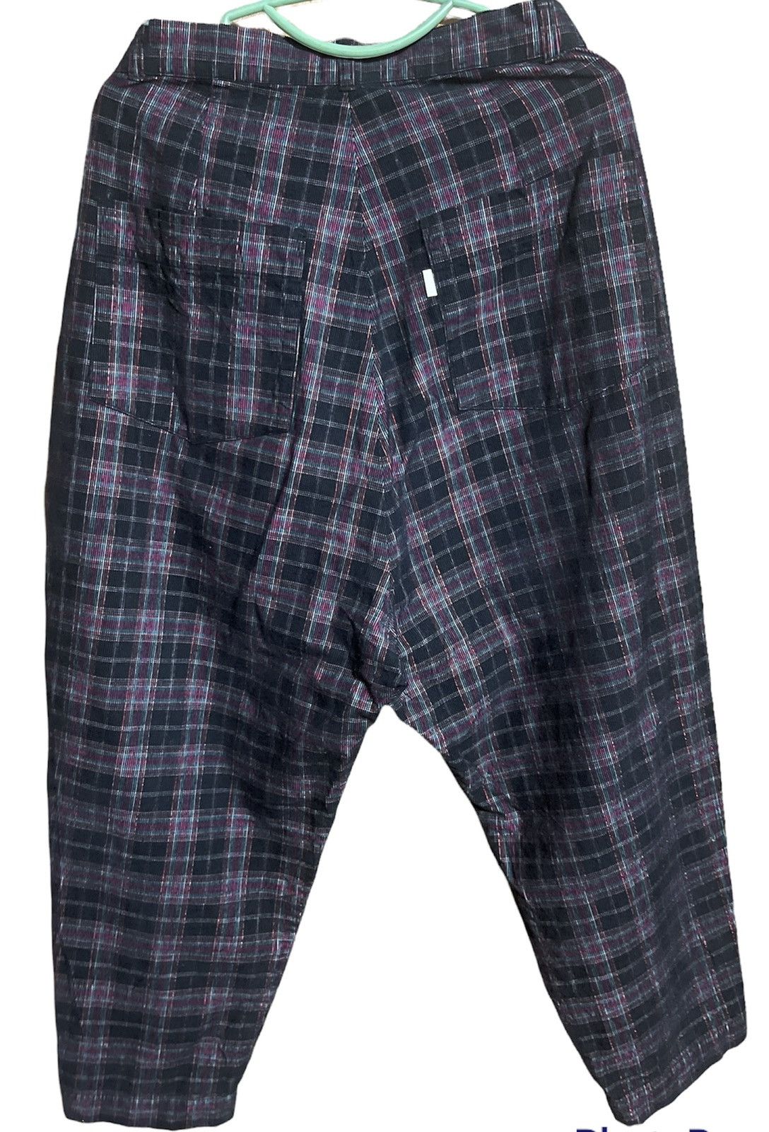 Issey Miyake Ne-net PANTS VELVET BEGGY MULTI CHECK JAPAN Size US 28 / EU 44 - 2 Thumbnail