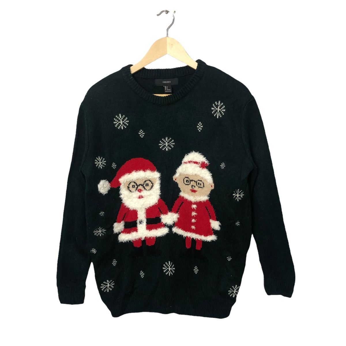 Aran Isles Knitwear × Forever 21 Vtg Forever 21 Big Logo Santa Clause Knitwear Sweater Jumper Size US M / EU 48-50 / 2 - 1 Thumbnail