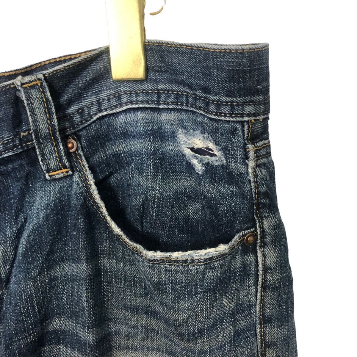 Japanese Brand Vintage Free Gate Jeans Faded Distressed Denim Pants W34 Size US 34 / EU 50 - 4 Thumbnail