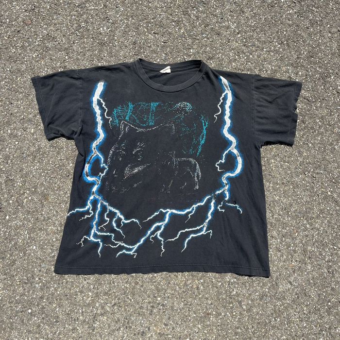 Vintage Vintage 90's American Spirit Biker Lightning Graphic T