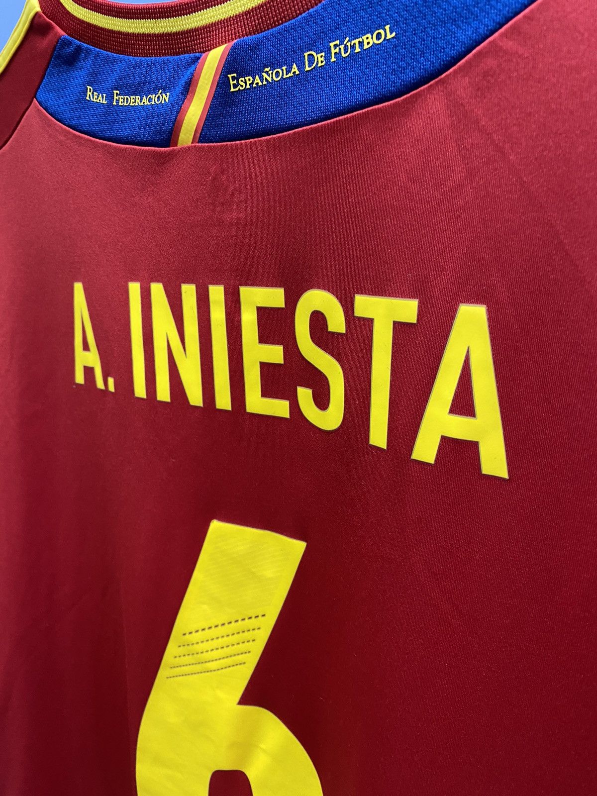 Adidas × UEFA Adidas 2012 2013 Spain #6 Iniesta Soccer Jersey Football Size US XXL / EU 58 / 5 - 10 Thumbnail