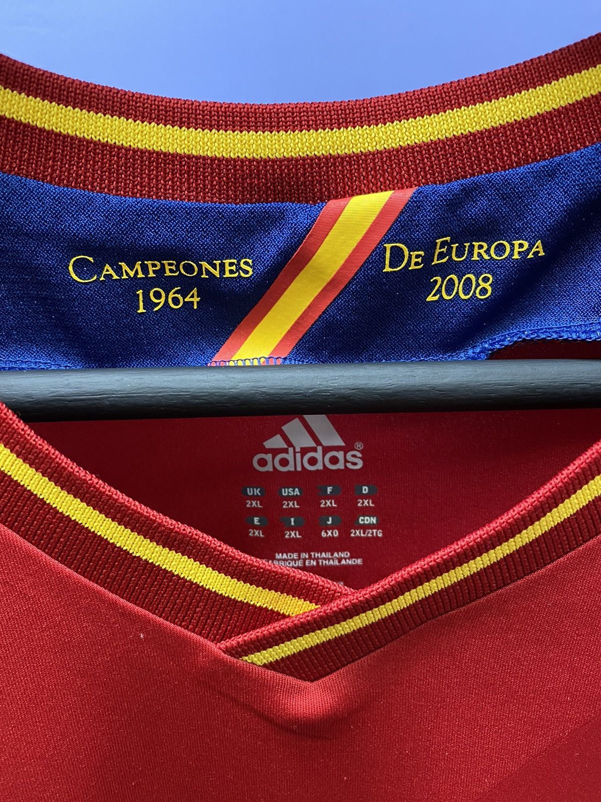 Adidas × UEFA Adidas 2012 2013 Spain #6 Iniesta Soccer Jersey Football Size US XXL / EU 58 / 5 - 15 Thumbnail