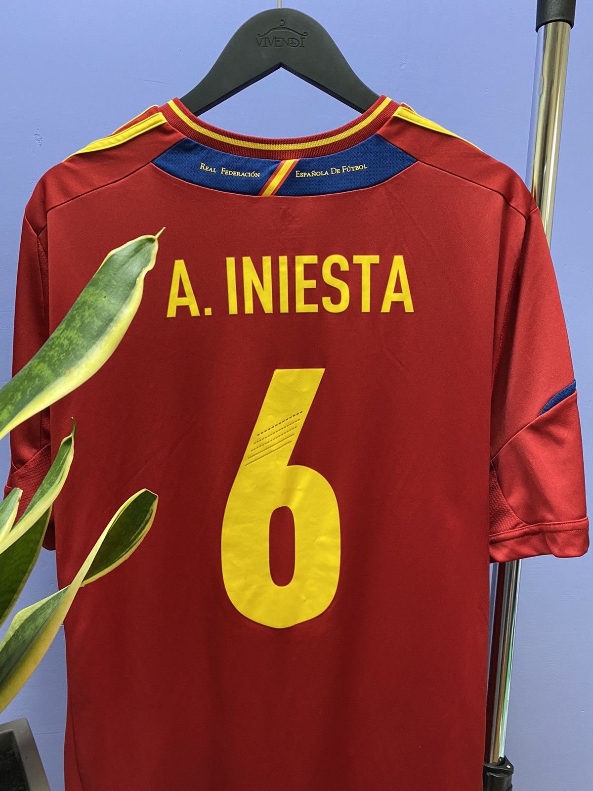 Adidas × UEFA Adidas 2012 2013 Spain #6 Iniesta Soccer Jersey Football Size US XXL / EU 58 / 5 - 8 Thumbnail