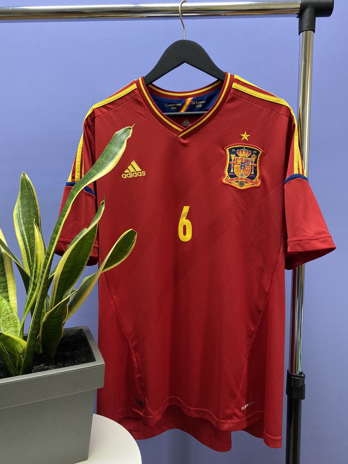 Adidas × UEFA Adidas 2012 2013 Spain #6 Iniesta Soccer Jersey Football Size US XXL / EU 58 / 5 - 3 Thumbnail