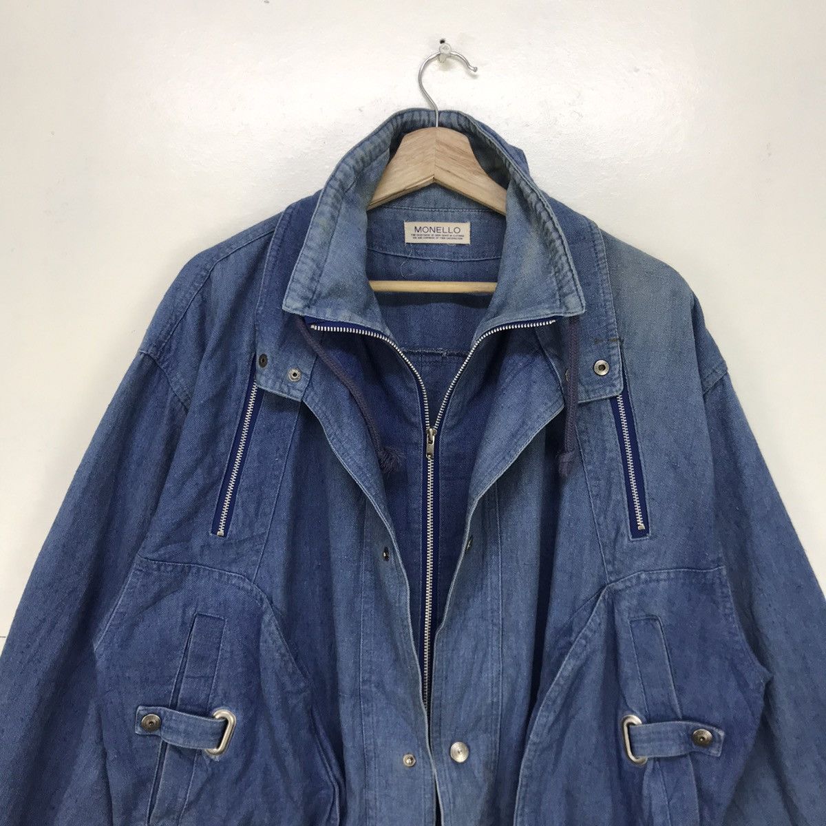 Japanese Brand Monello Miyake Inspired Oversized Denim Bomber Style Size US M / EU 48-50 / 2 - 5 Thumbnail