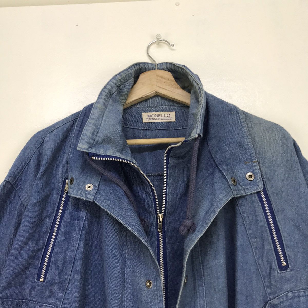 Japanese Brand Monello Miyake Inspired Oversized Denim Bomber Style Size US M / EU 48-50 / 2 - 10 Thumbnail