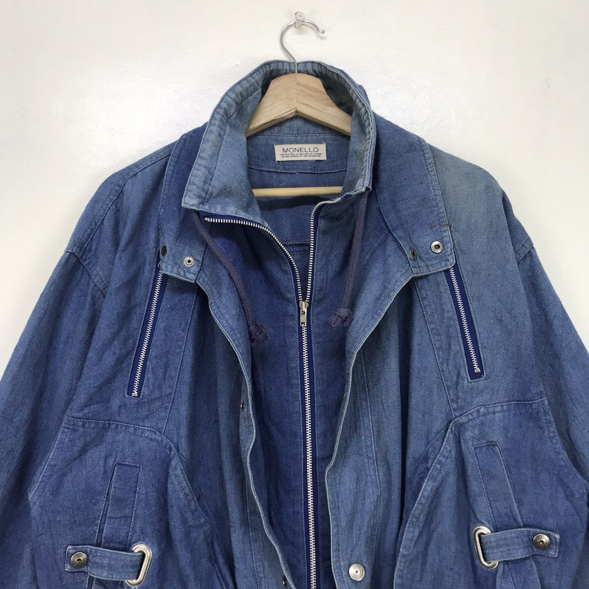 Japanese Brand Monello Miyake Inspired Oversized Denim Bomber Style Size US M / EU 48-50 / 2 - 11 Thumbnail