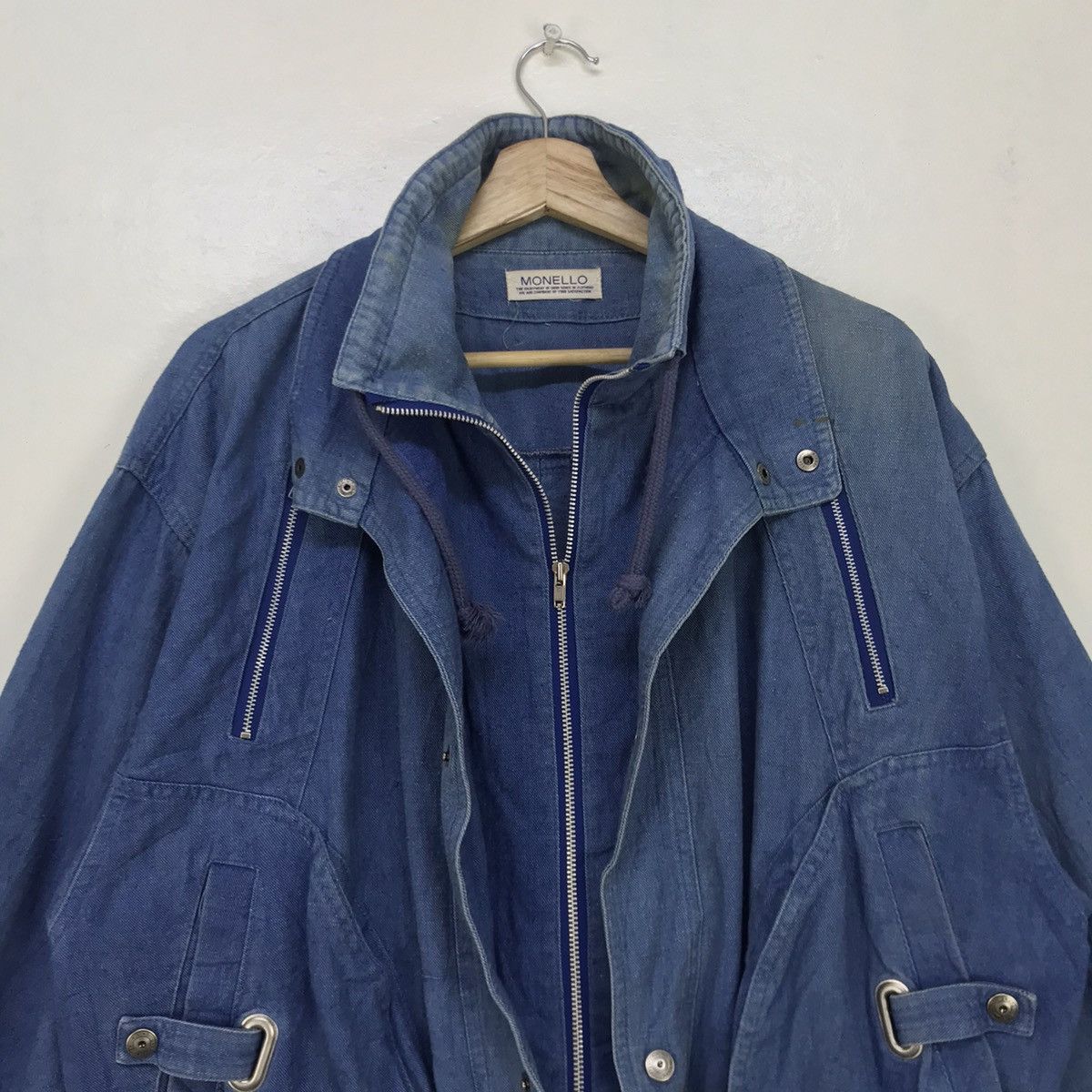 Japanese Brand Monello Miyake Inspired Oversized Denim Bomber Style Size US M / EU 48-50 / 2 - 12 Thumbnail