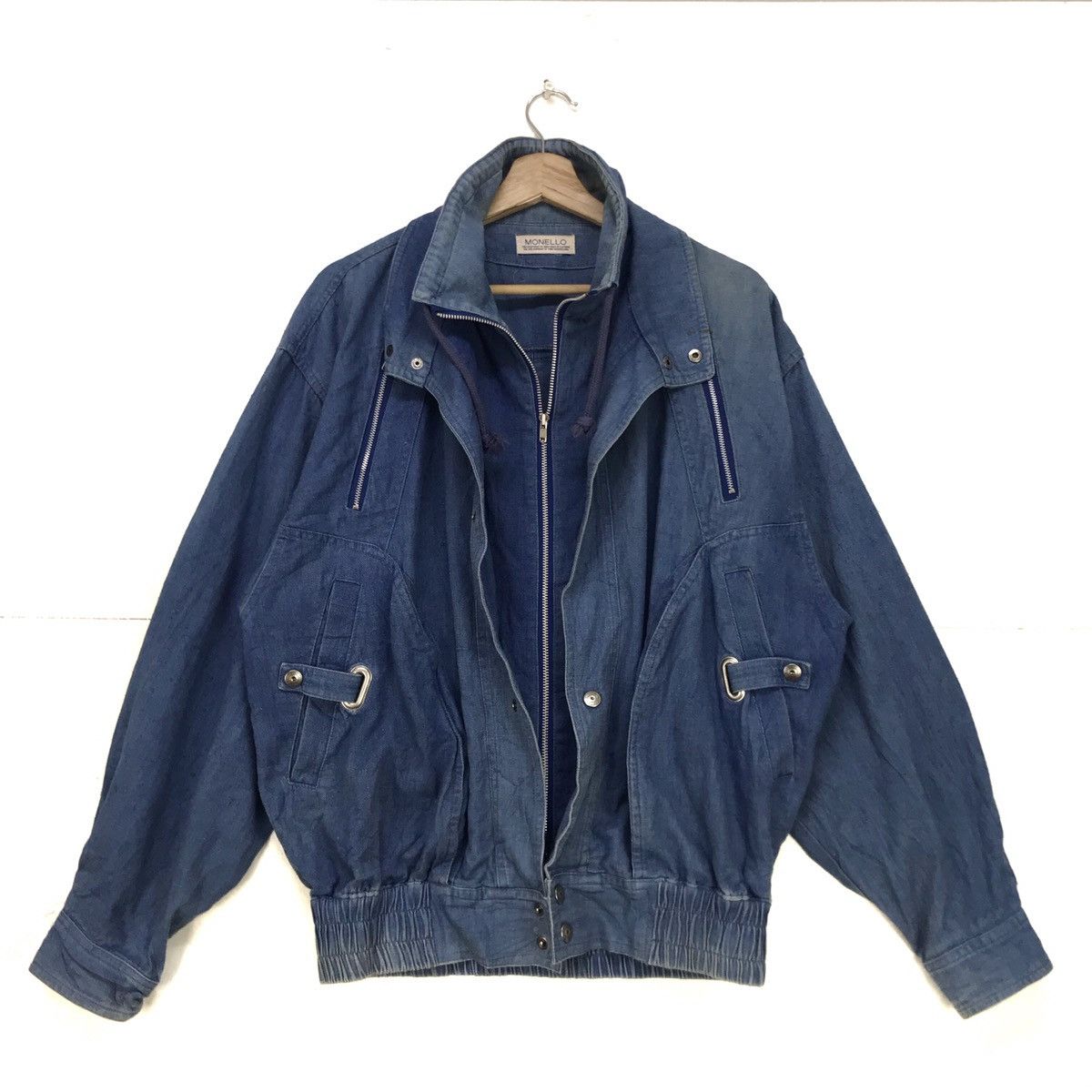 Japanese Brand Monello Miyake Inspired Oversized Denim Bomber Style Size US M / EU 48-50 / 2 - 2 Thumbnail