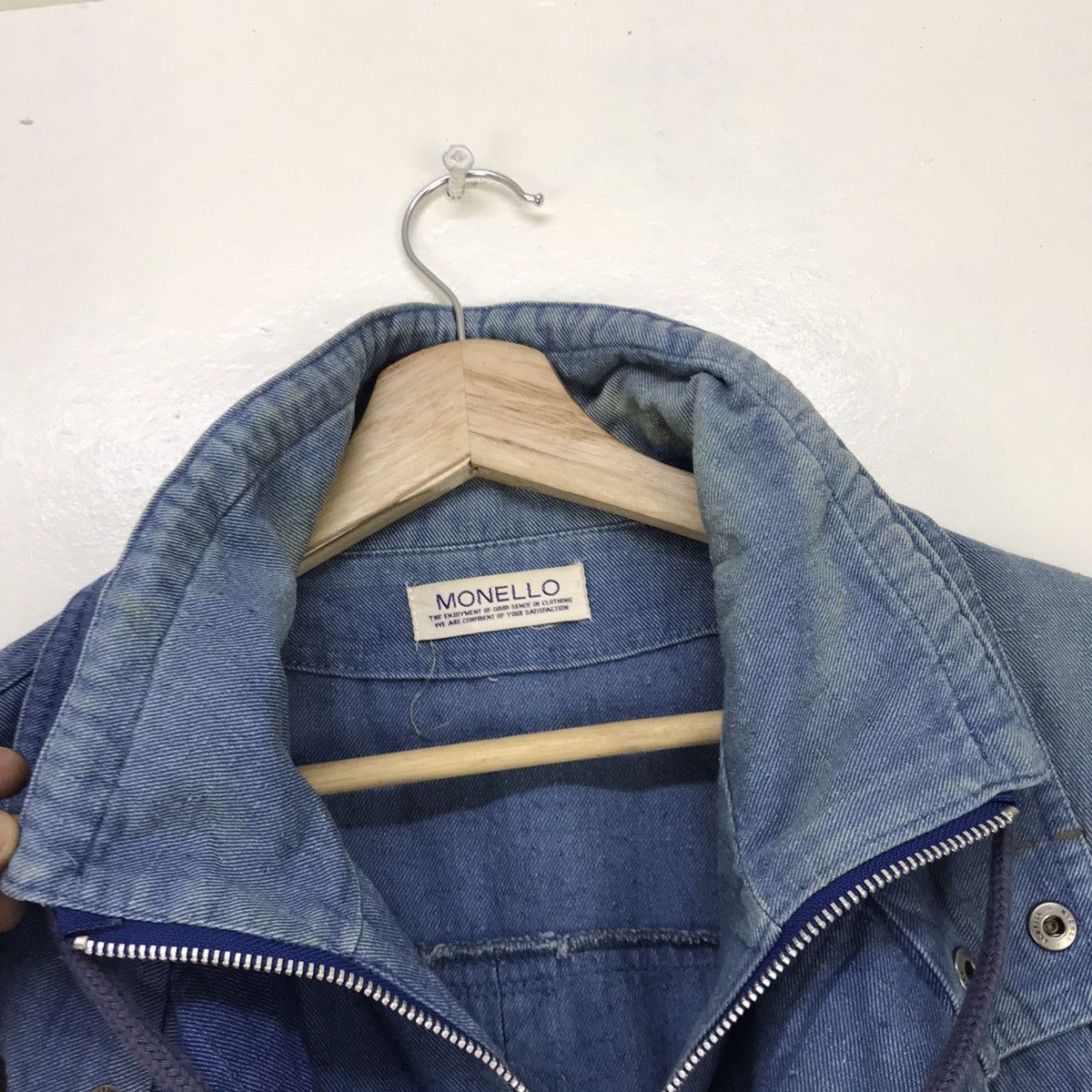 Japanese Brand Monello Miyake Inspired Oversized Denim Bomber Style Size US M / EU 48-50 / 2 - 18 Thumbnail