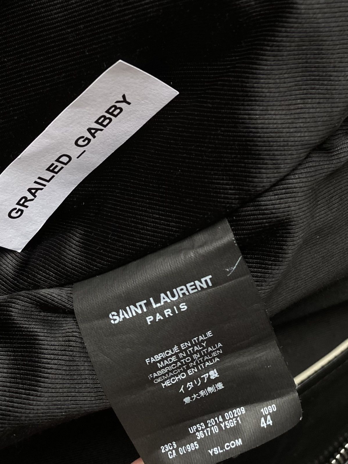 Hedi Slimane × Saint Laurent Paris FW14 Mens Black Bi-colour Leather Biker Jacket Size US S / EU 44-46 / 1 - 8 Thumbnail