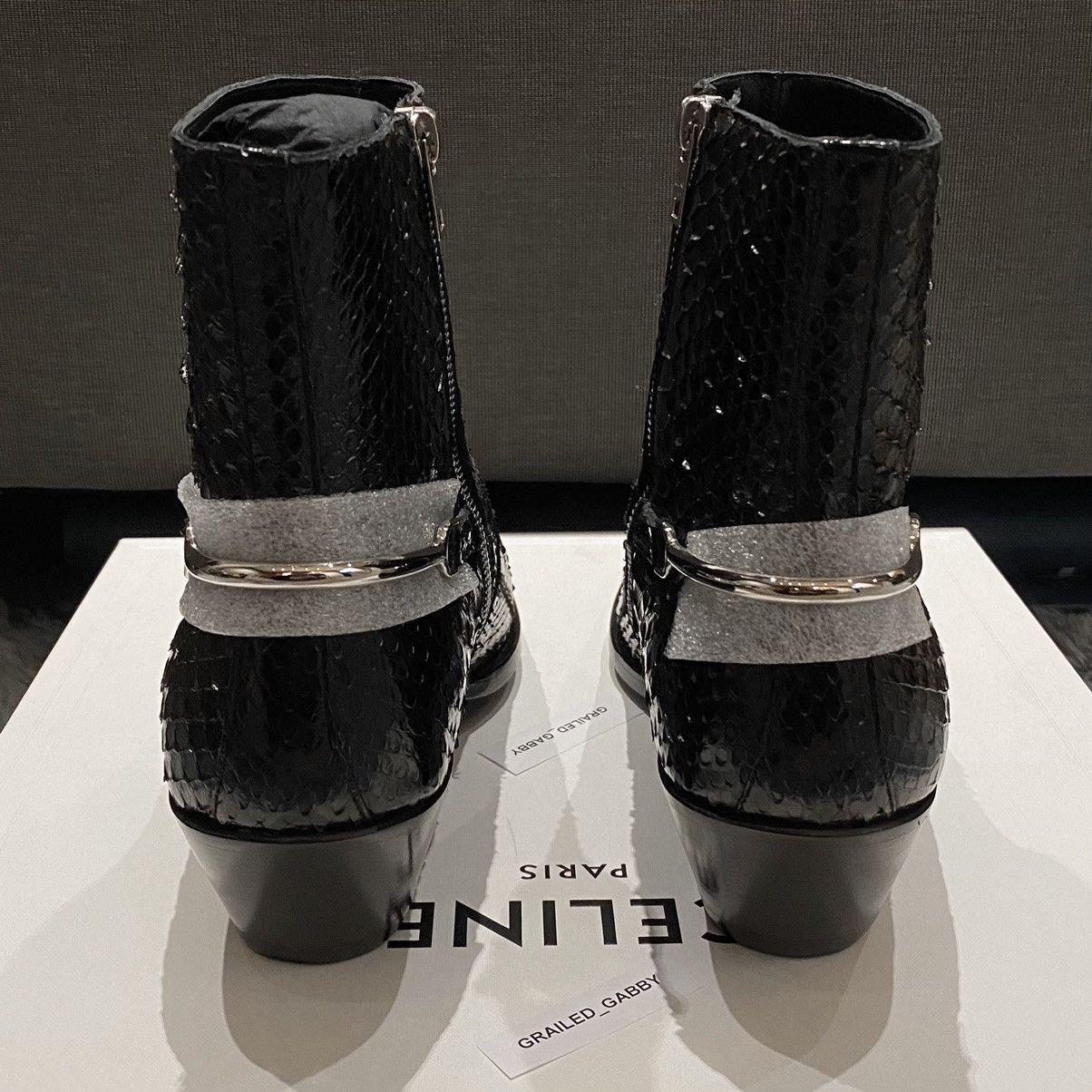 Celine × Hedi Slimane Berlin Boots Cavalry Zipped Boot In Shiny Python Size US 7 / EU 40 - 4 Thumbnail