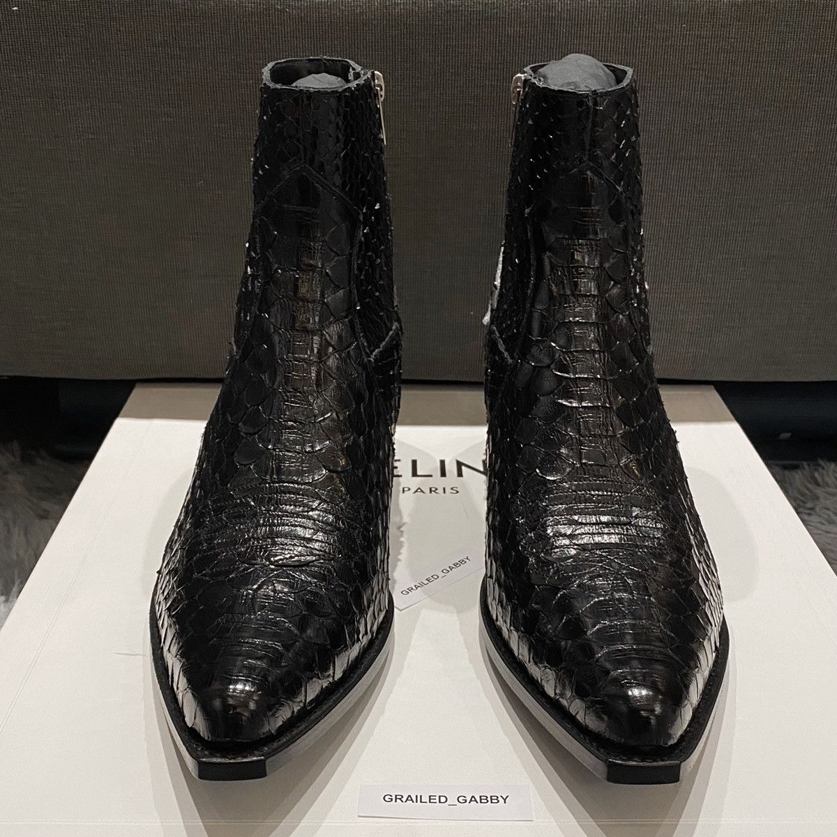 Celine × Hedi Slimane Berlin Boots Cavalry Zipped Boot In Shiny Python Size US 7 / EU 40 - 3 Thumbnail