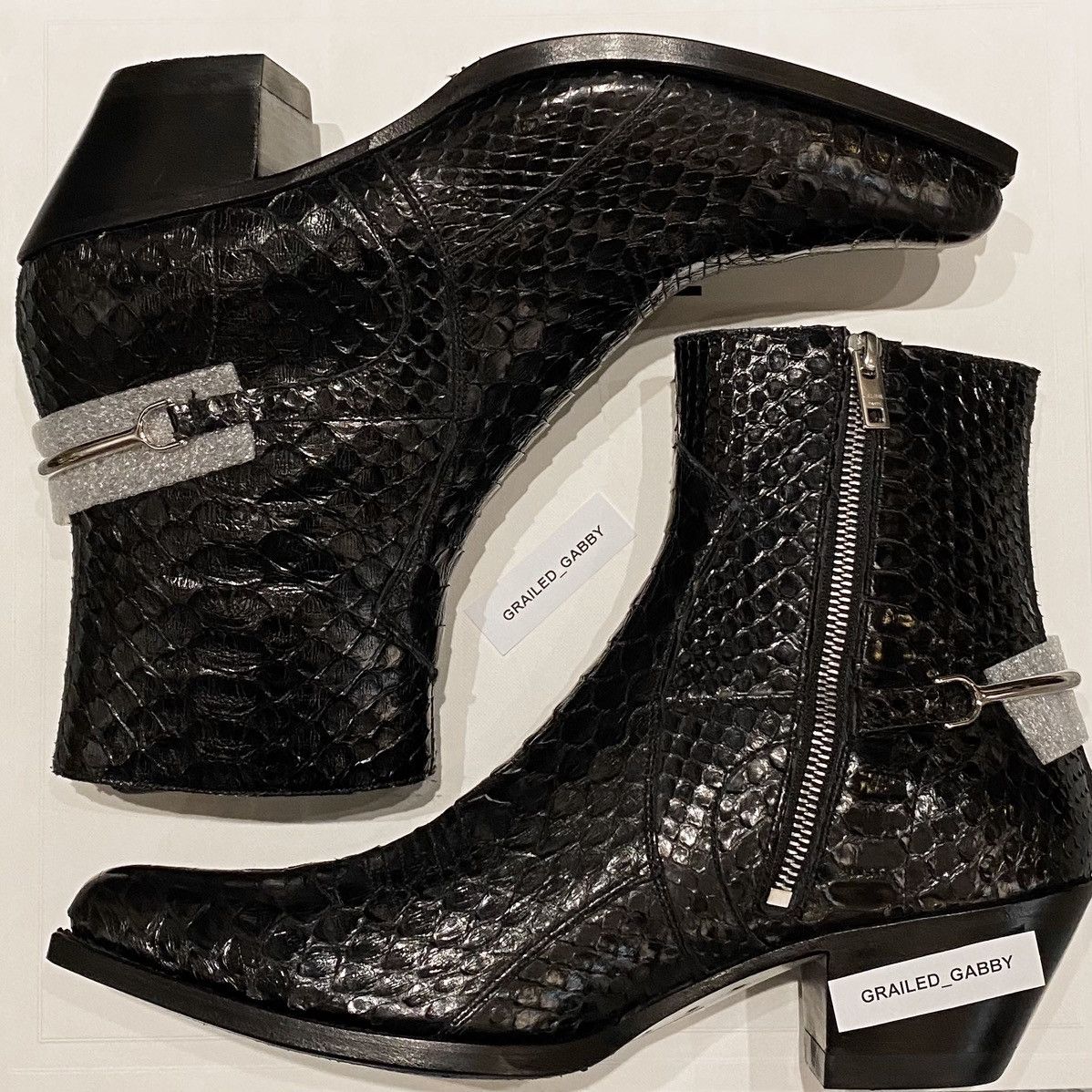 Celine Berlin Boots Cavalry Zipped Boot In Shiny Python | Grailed