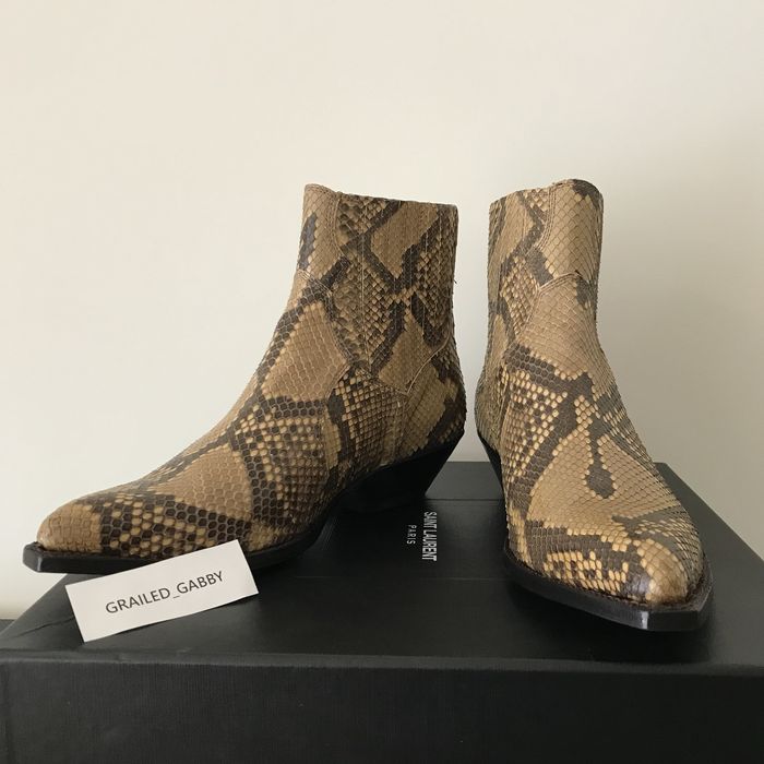 Saint Laurent Paris SS15 Python Skin Santiag Boot | Grailed